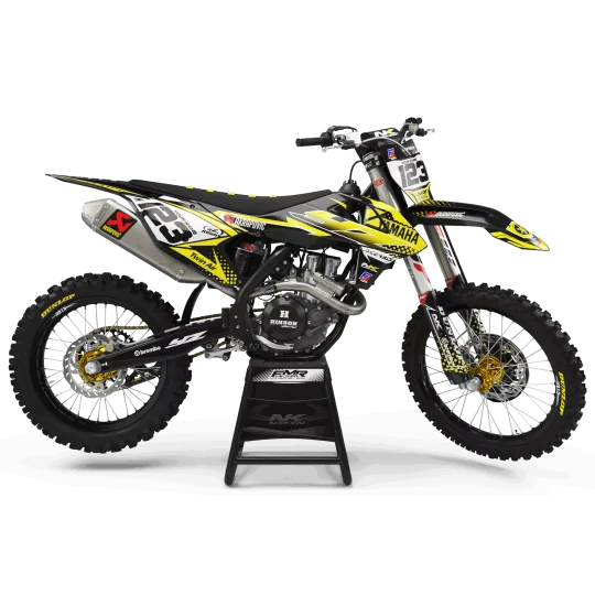 Kit adesivos moto KIT ADESIVOS PERSO MOTOCROSS Yamaha FACTORY ENERGY amarelo (REF:PRDA33E4)