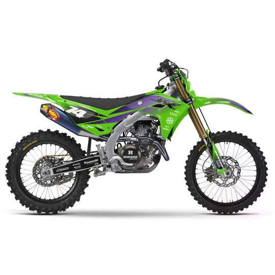 Stickerset moto STICKERSET MOTOCROSS KAWASAKI RACESPEC PURPLE