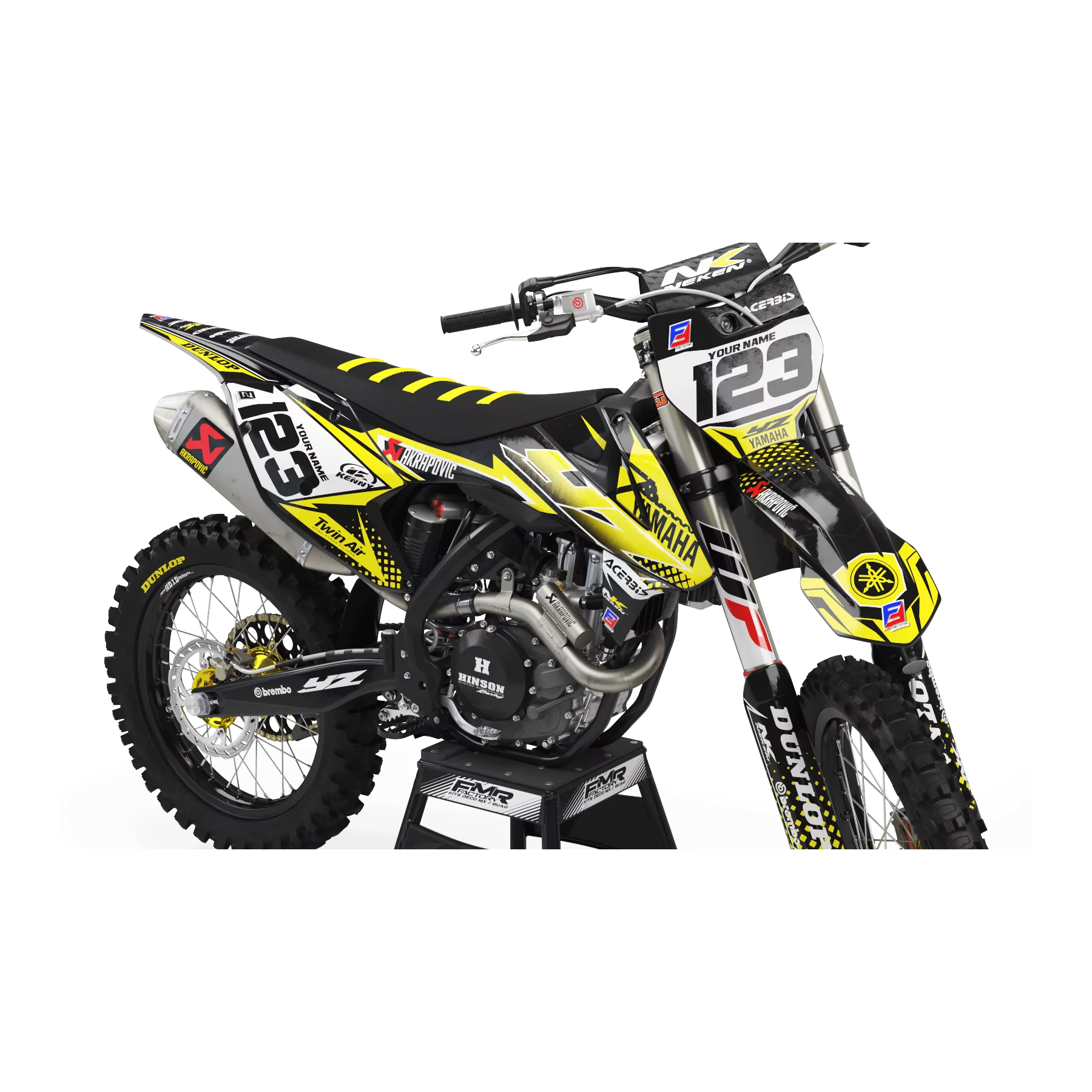 GRAFICHE moto GRAFICHE PERSO MOTOCROSS Yamaha FACTORY ENERGY giallo (REF:PRDA33E4)