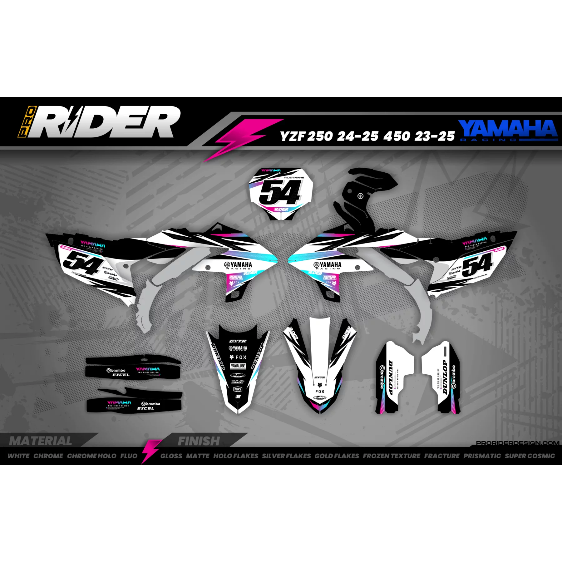 Kit adesivos moto Kit adesivos MOTOCROSS YAMAHA YZ/YZF/WRF IMPULSE BLACK