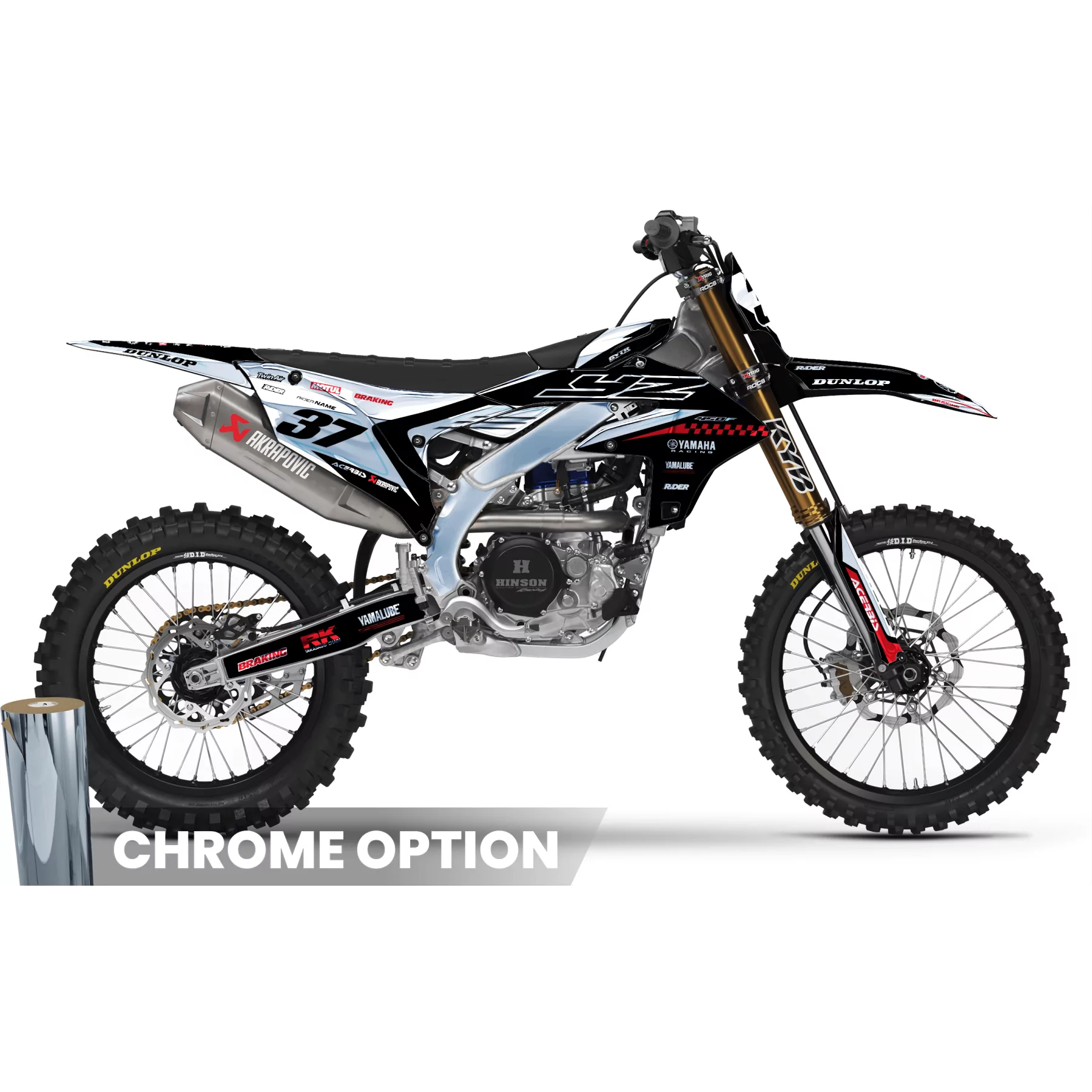 Stickerset motor STICKERSET MOTOCROSS YAMAHA KINETIC BLACK