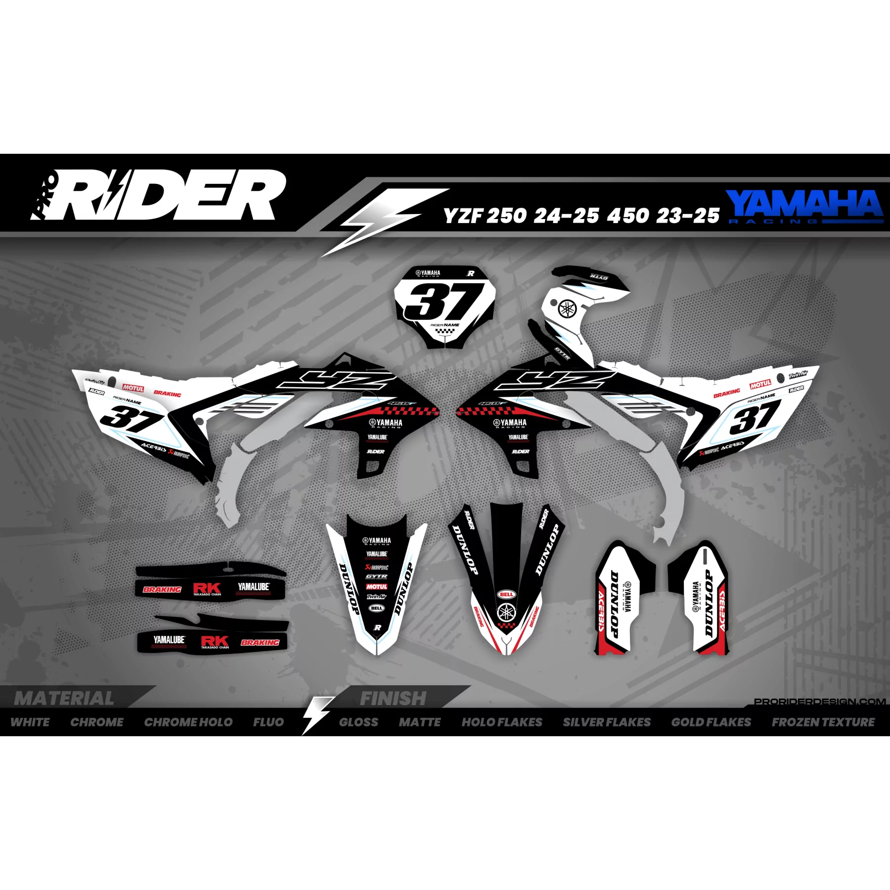 Kit adesivos moto Kit adesivos MOTOCROSS YAMAHA KINETIC BLACK