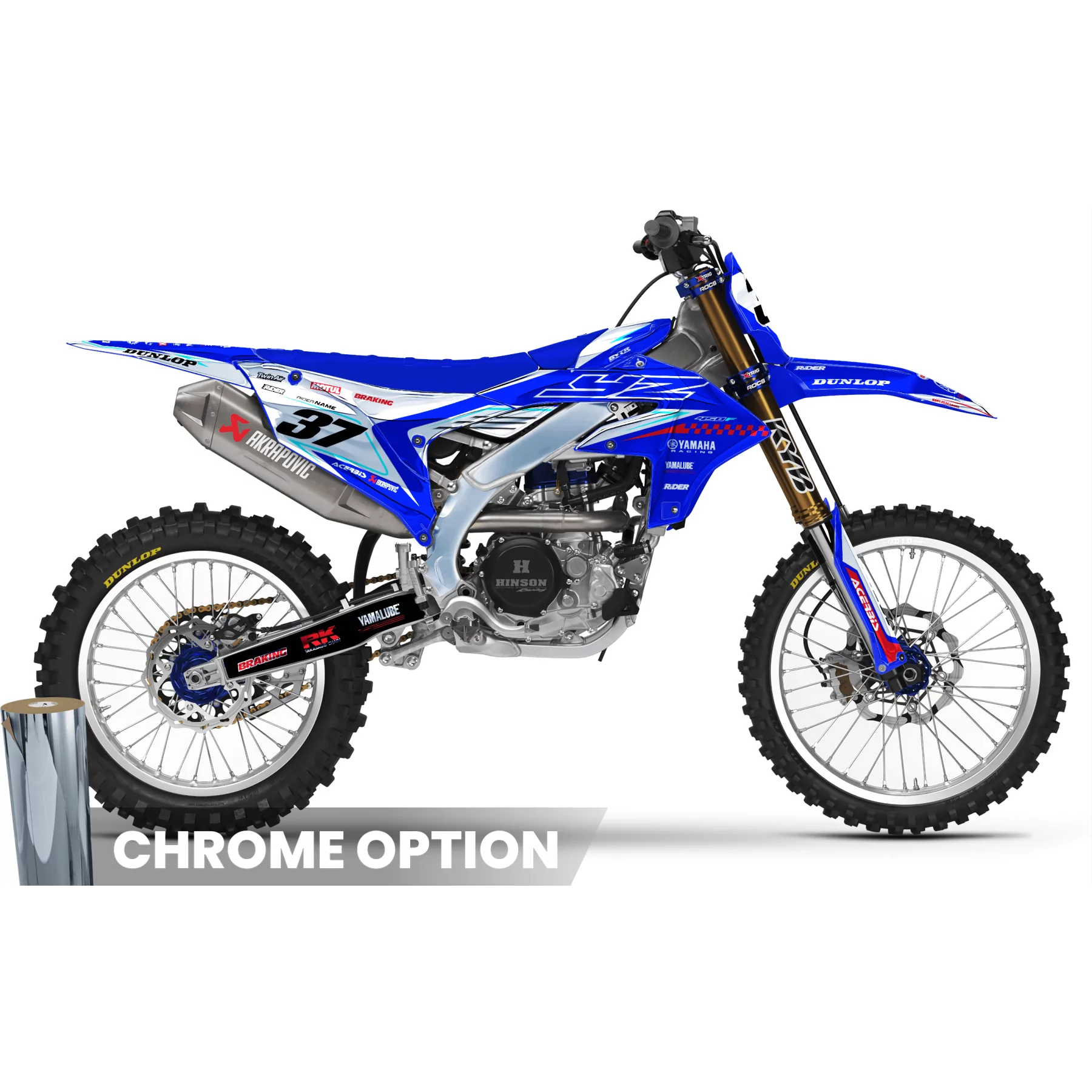 Stickerset motor STICKERSET MOTOCROSS YAMAHA KINETIC BLUE
