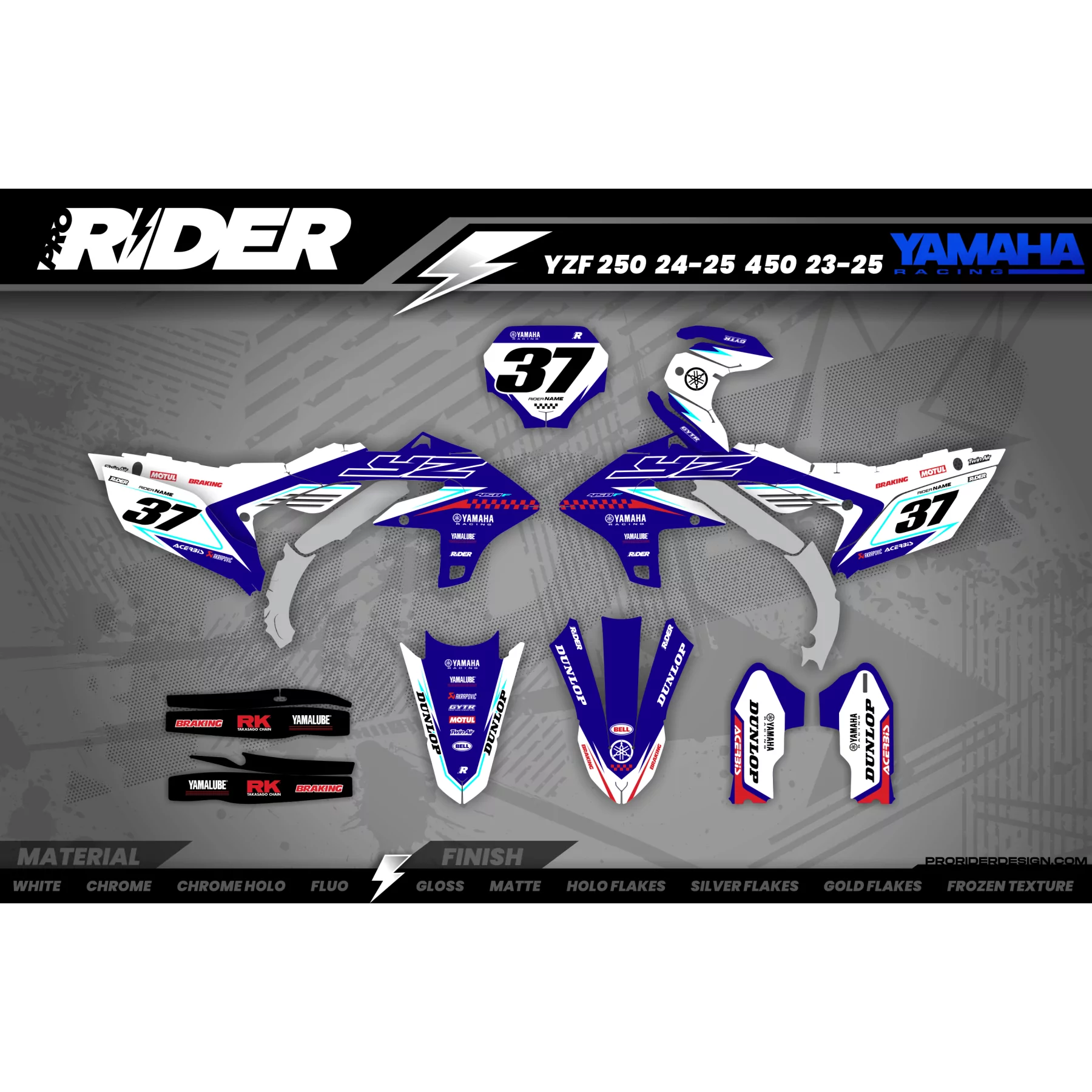 grafiche moto GRAFICHE MOTOCROSS YAMAHA KINETIC BLUE