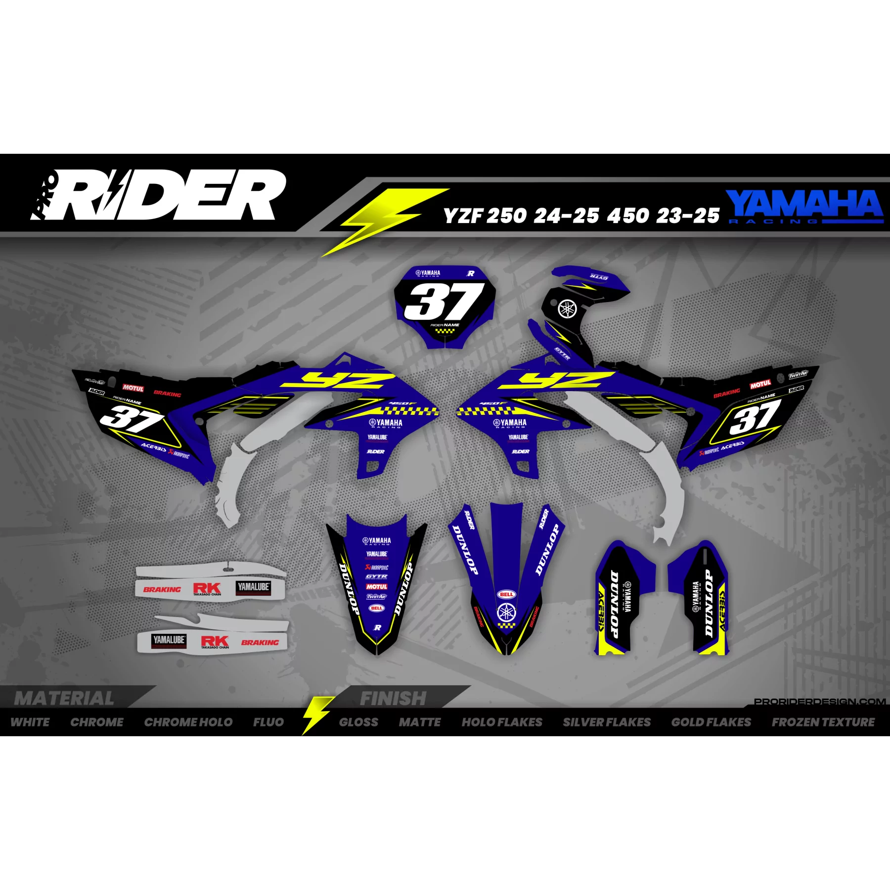 Kit adesivos moto Kit adesivos MOTOCROSS YAMAHA KINETIC NEON