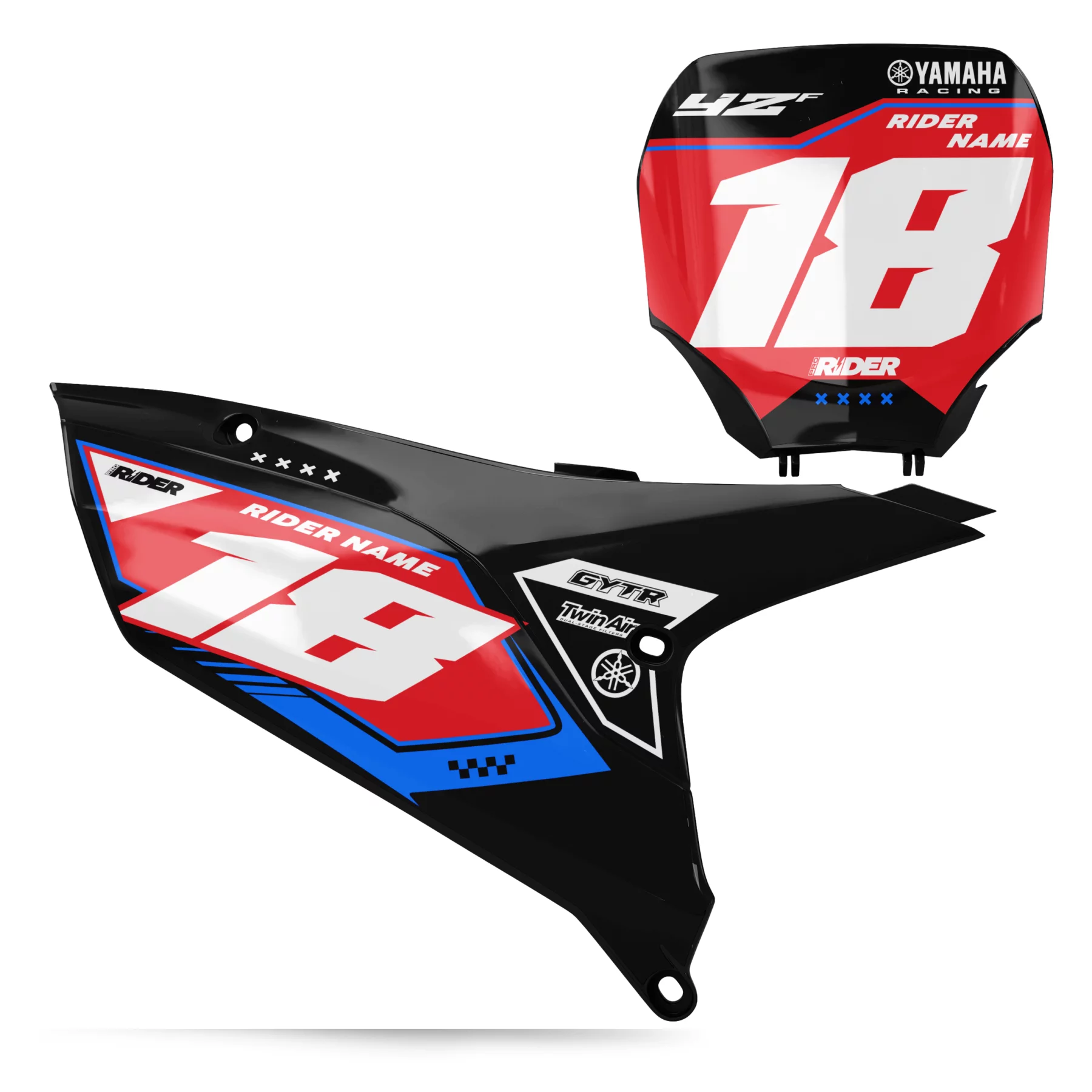 Stickerset moto STICKERSET NUMMERBORDFONDSEN PERSO YAMAHA AUTHORITY
