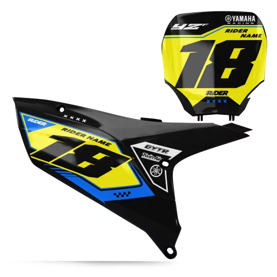Stickerset moto STICKERSET NUMMERBORDFONDSEN PERSO YAMAHA SHARPER
