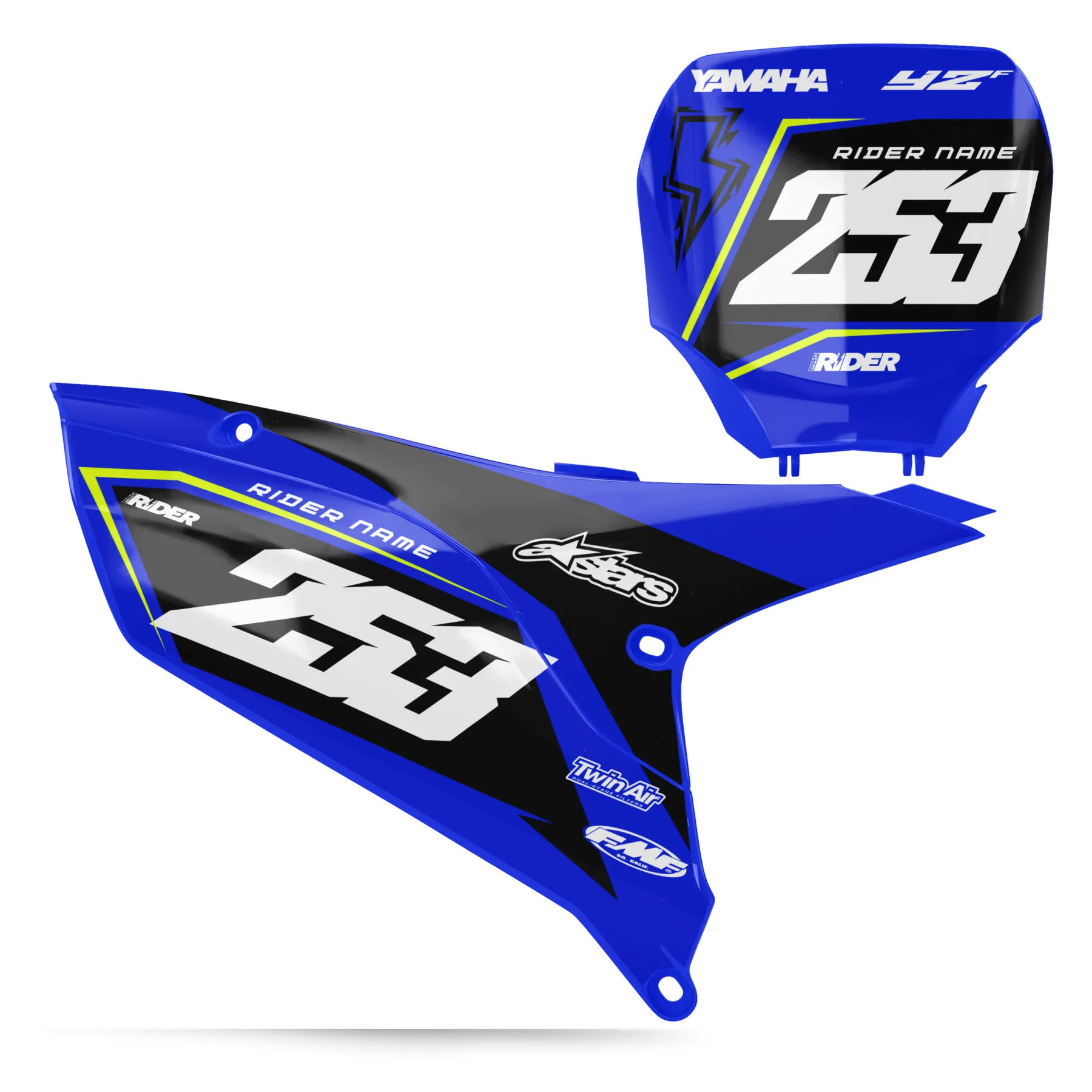 Stickerset moto STICKERSET NUMMERBORDFONDSEN PERSO YAMAHA REFINEMENT