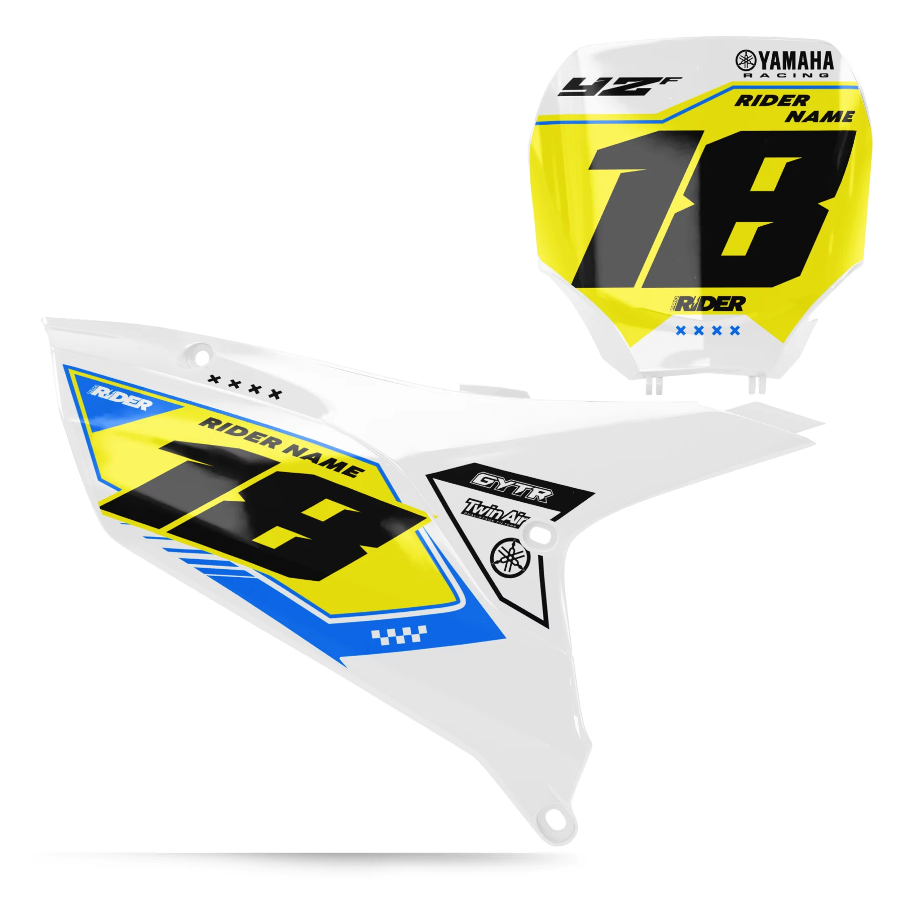 STICKERSET moto Stickerset NUMMERBORDACHTERGRONDEN PERSO YAMAHA PRIME