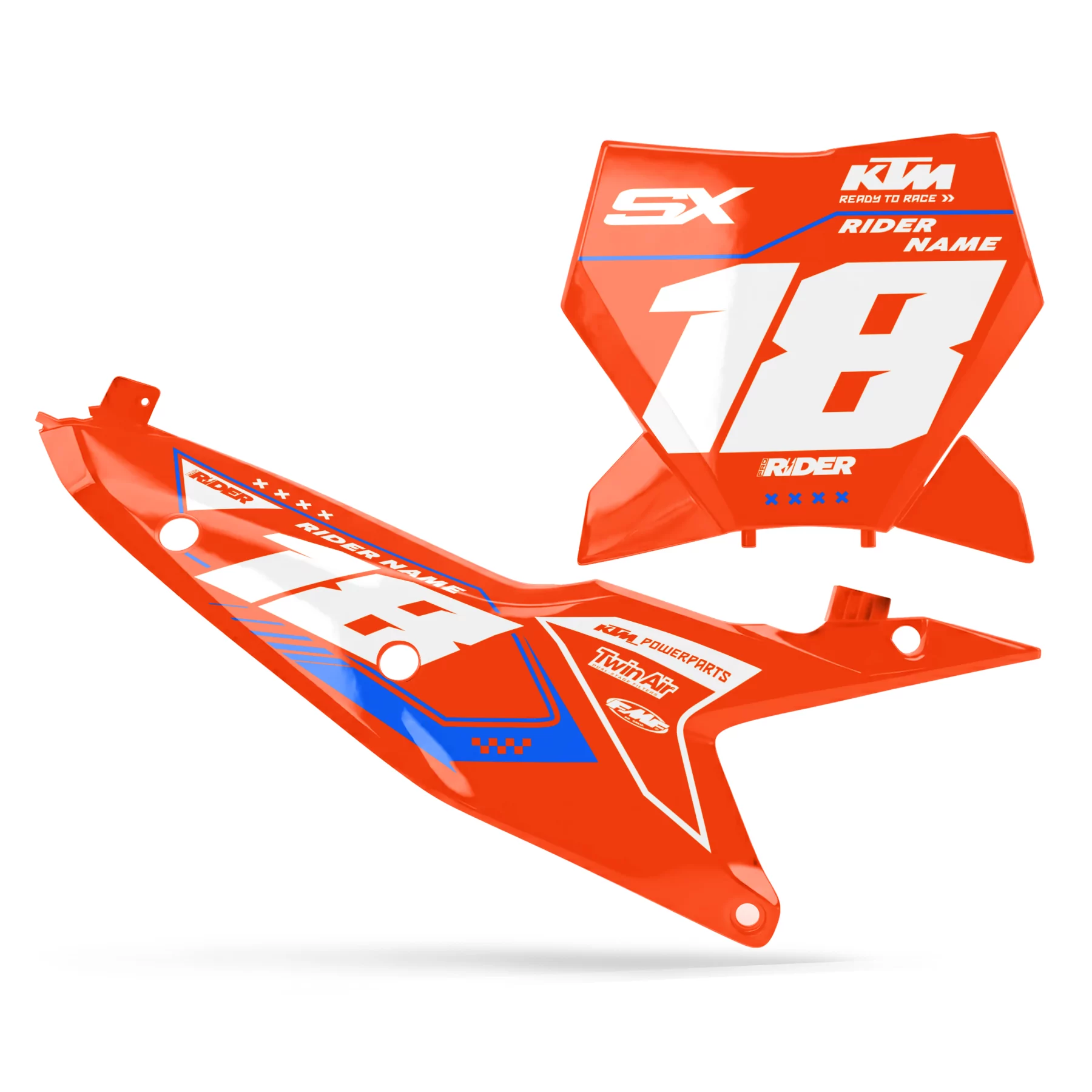 Stickerset moto STICKERSET NUMMERBORDACHTERGRONDEN PERSO KTM SHADOW