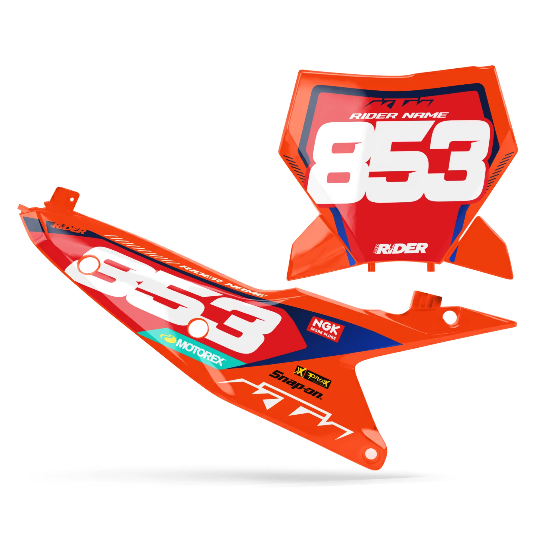 Stickerset moto STICKERSET FONDS DE PLAQUES PERSO KTM CARVE