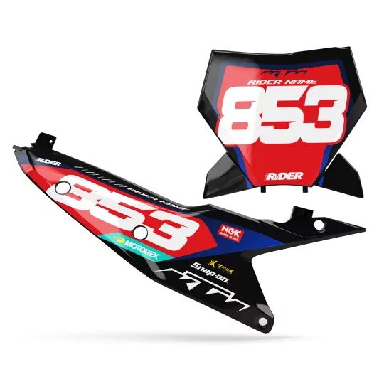 Stickerset moto STICKERSET FONDS DE PLAQUES PERSO KTM FLARE