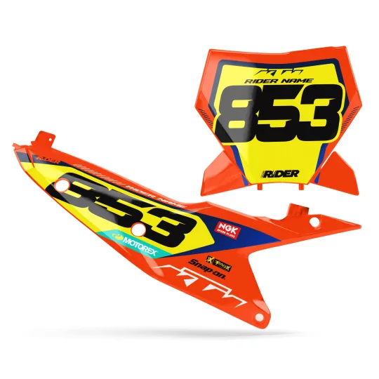 Stickerset moto STICKERSET FONDS DE PLAQUES PERSO KTM SHIFT SX SXF EXC