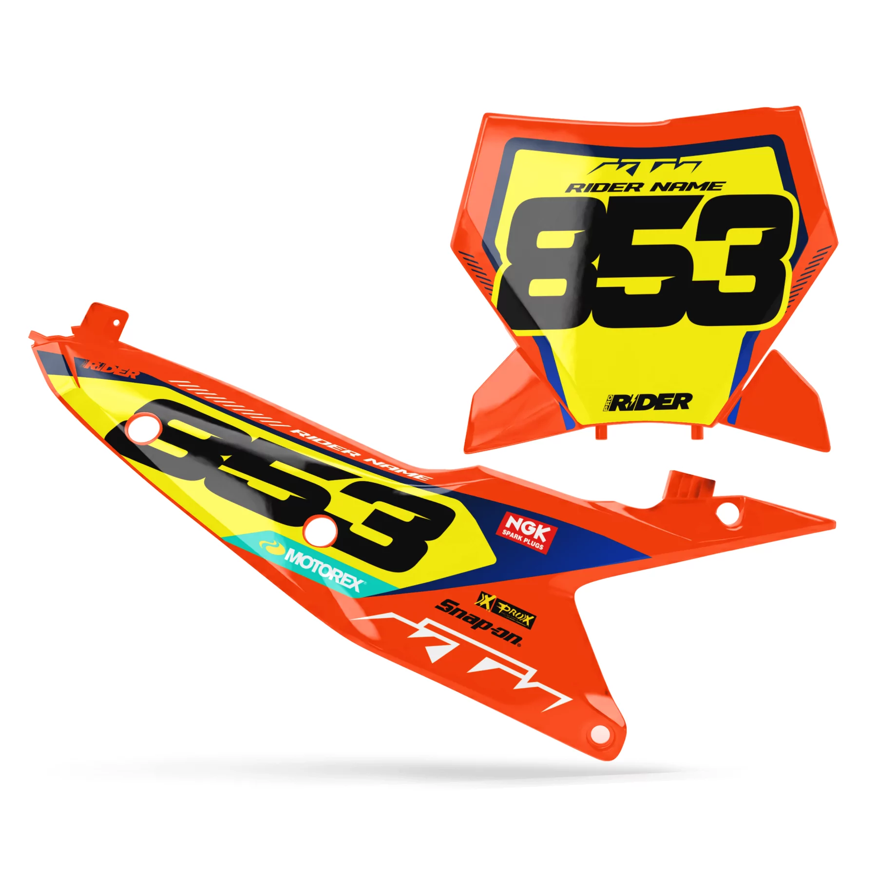 Kit adesivos moto KIT ADESIVOS FUNDOS DE PLACAS PERSO KTM SHIFT SX SXF EXC