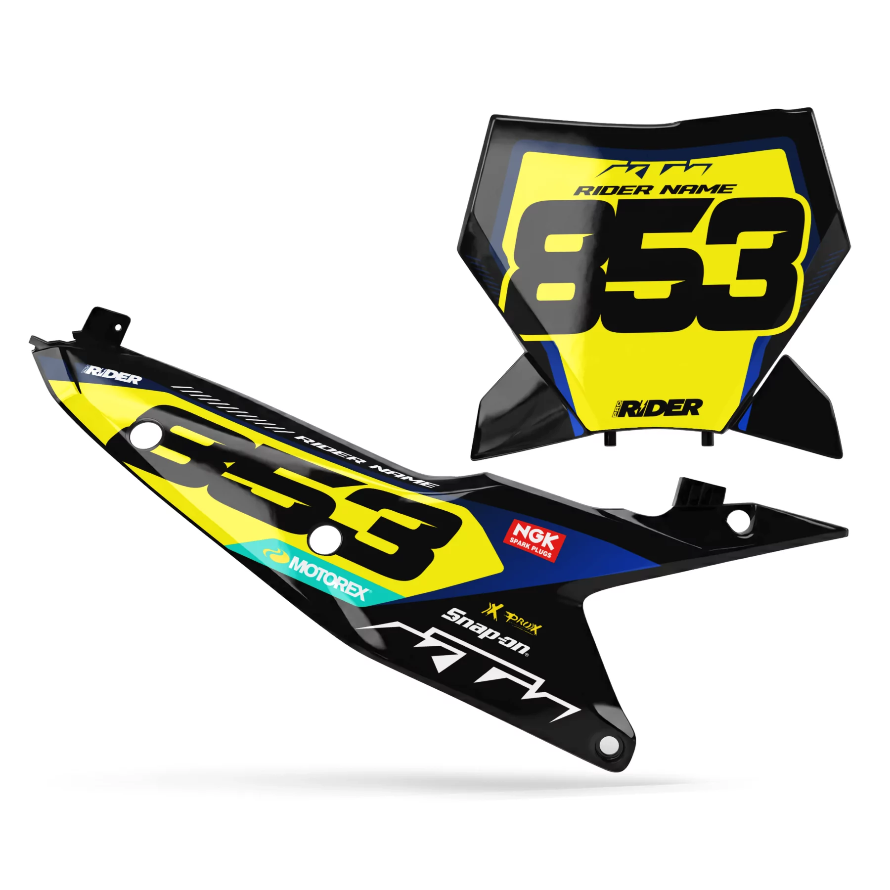 Stickerset moto STICKERSET FONDS DE PLAQUES PERSO KTM FOCUS
