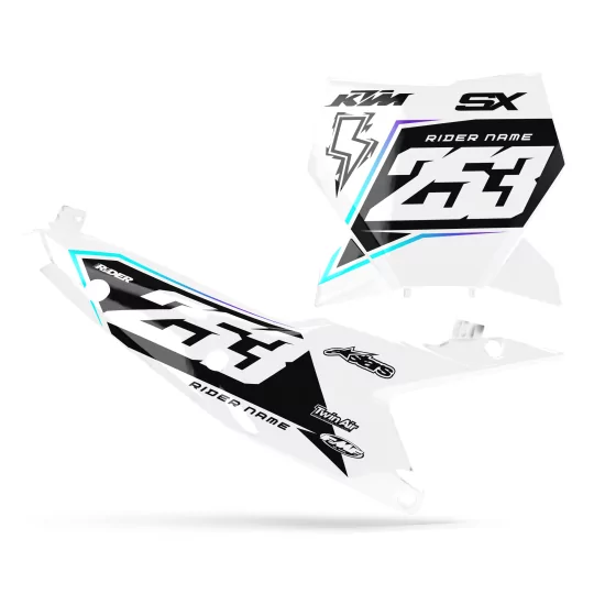 Stickerset moto STICKERSET FONDS DE PLAQUES PERSO KTM CORE