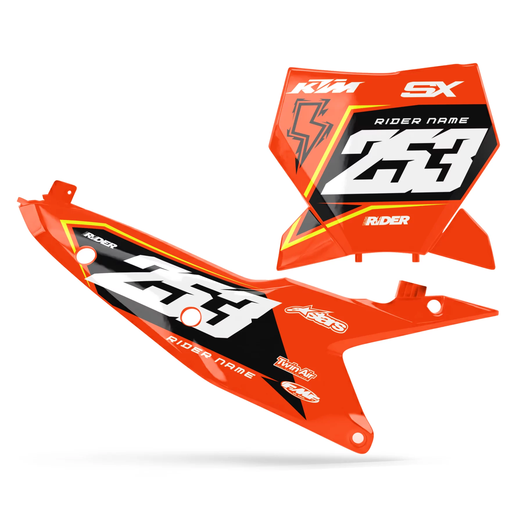 DEKOR Motorrad Dekor NUMMERNSCHILDER HINTERGRÜNDE PERSO KTM FURY