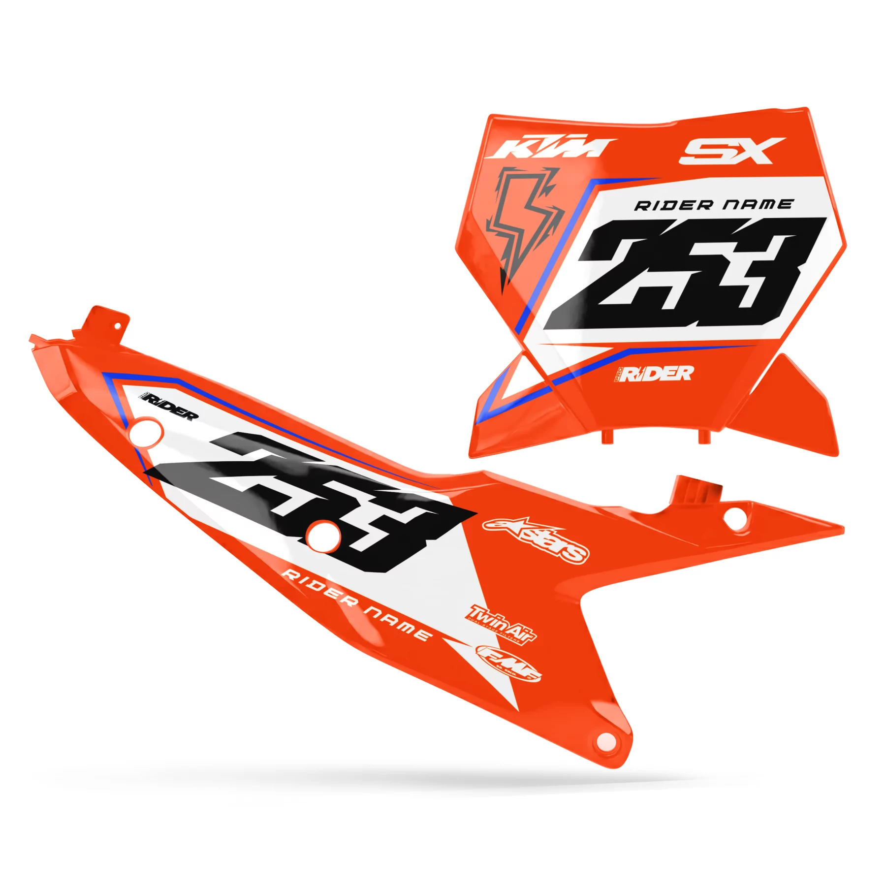 Kit adesivos moto KIT ADESIVOS FUNDOS DE PLACAS PERSO KTM RUSH