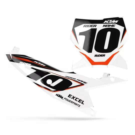 STICKERSET motor Stickerset NUMMERPLAATACHTERGRONDEN PERSO KTM GRIT