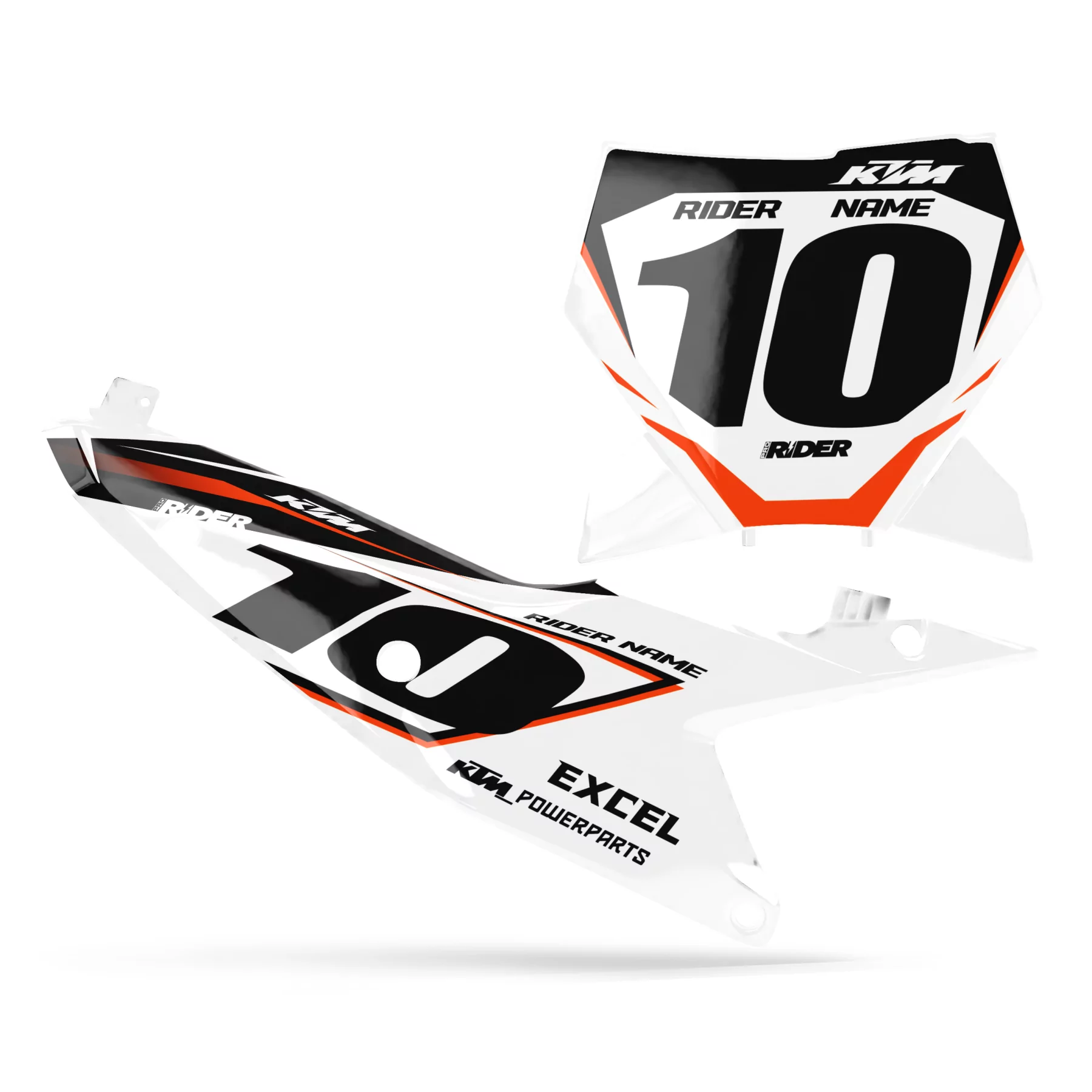 STICKERSET motor Stickerset NUMMERPLAATACHTERGRONDEN PERSO KTM GRIT