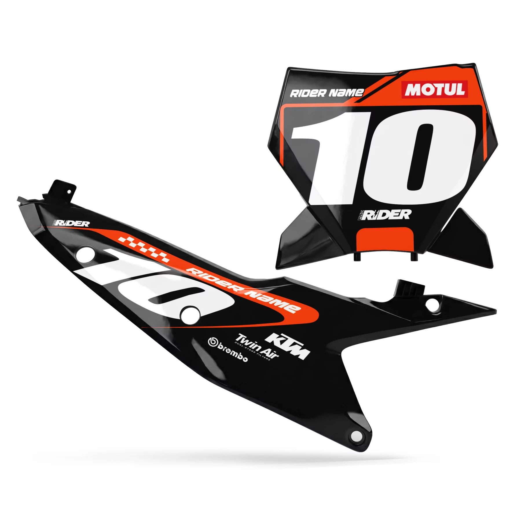 Stickerset motor Stickerset NUMMERPLAATACHTERGRONDEN PERSO KTM WARP