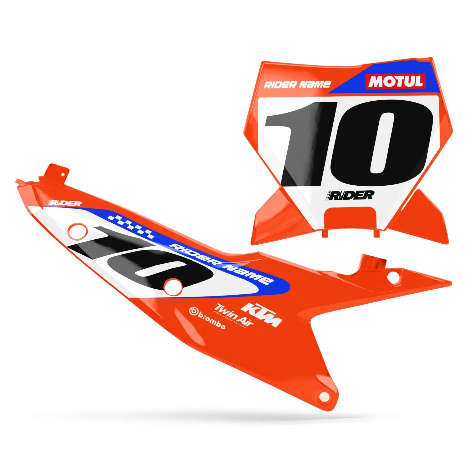 Stickerset motor Stickerset NUMMERPLAATACHTERGRONDEN PERSO KTM RIDGE