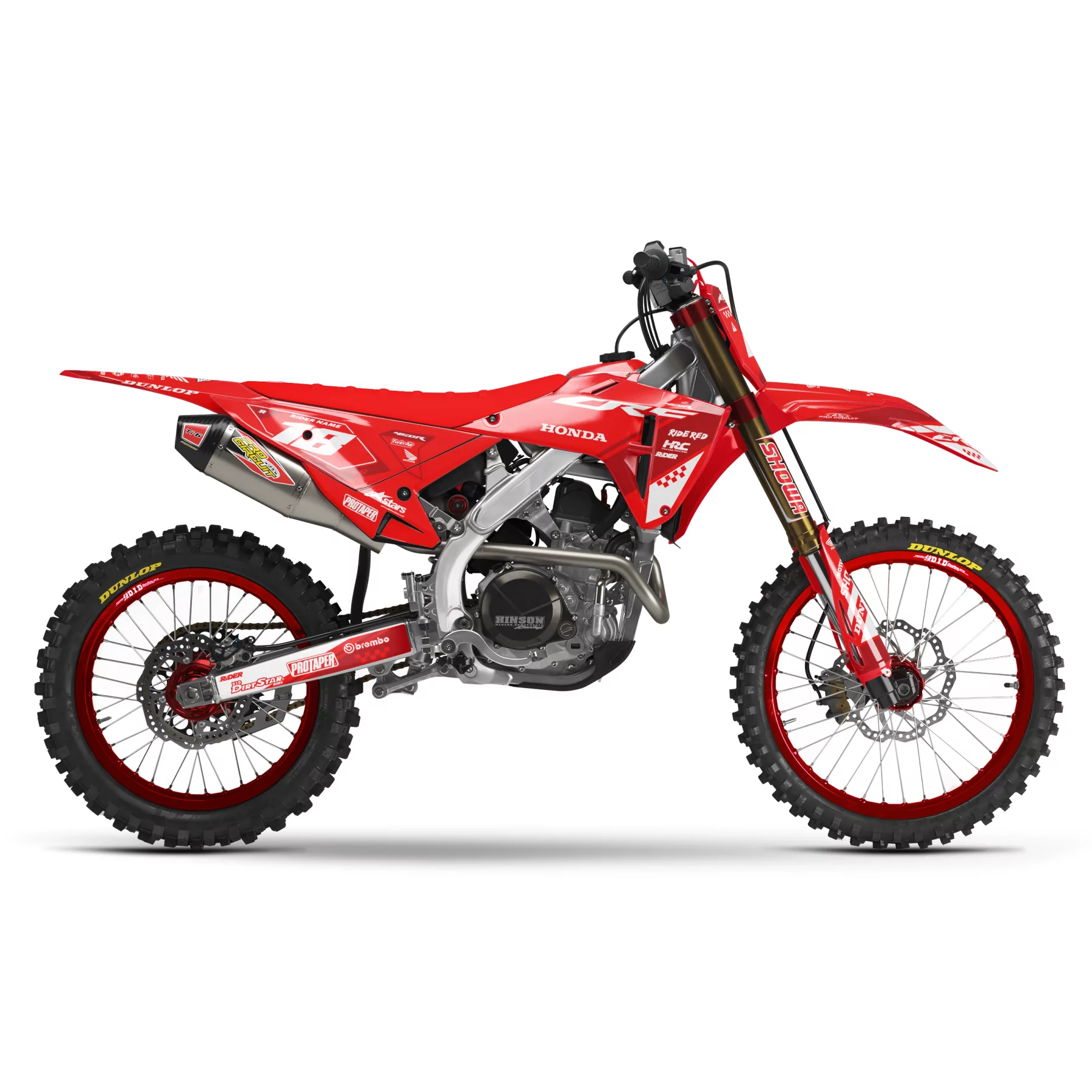 Stickerset moto STICKERSET MOTOCROSS HONDA RED PERFORMANCE