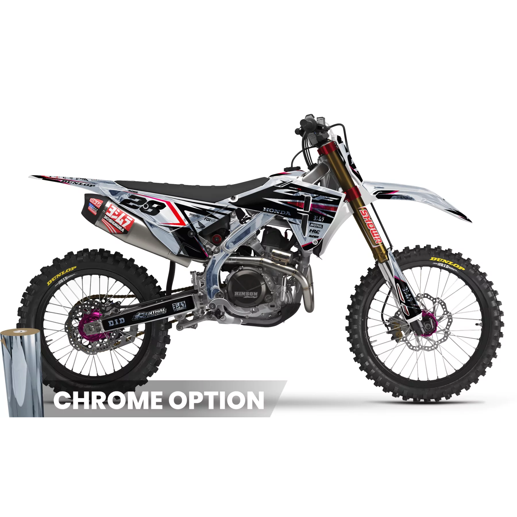 Stickerset moto STICKERSET MOTOCROSS HONDA WHITE RIFT