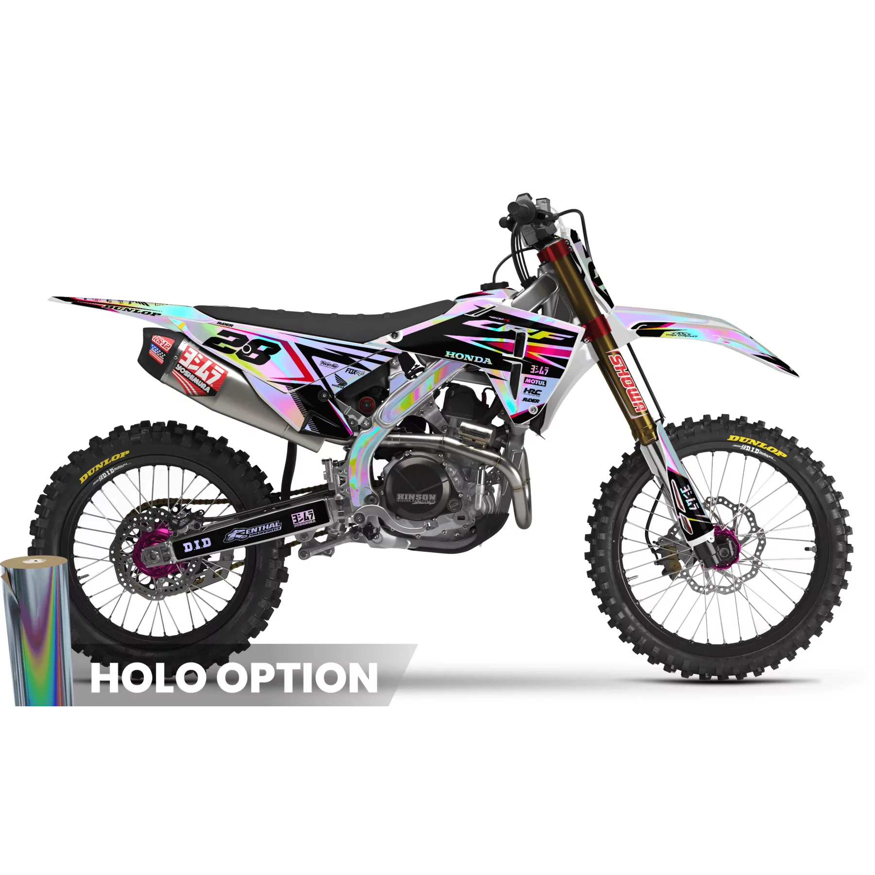 Stickerset moto STICKERSET MOTOCROSS HONDA WHITE RIFT