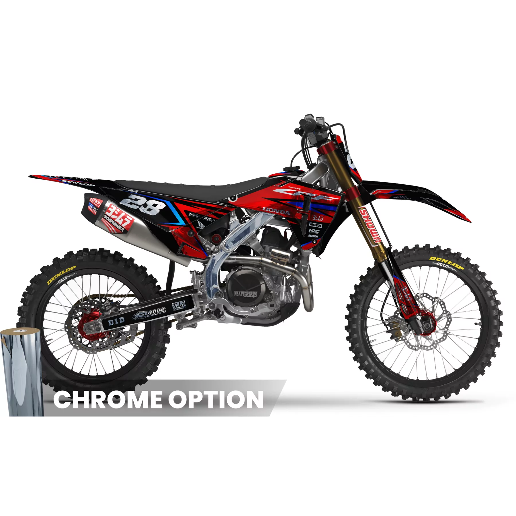 Kit adesivos moto KIT ADESIVOS MOTOCROSS HONDA RED RIFT