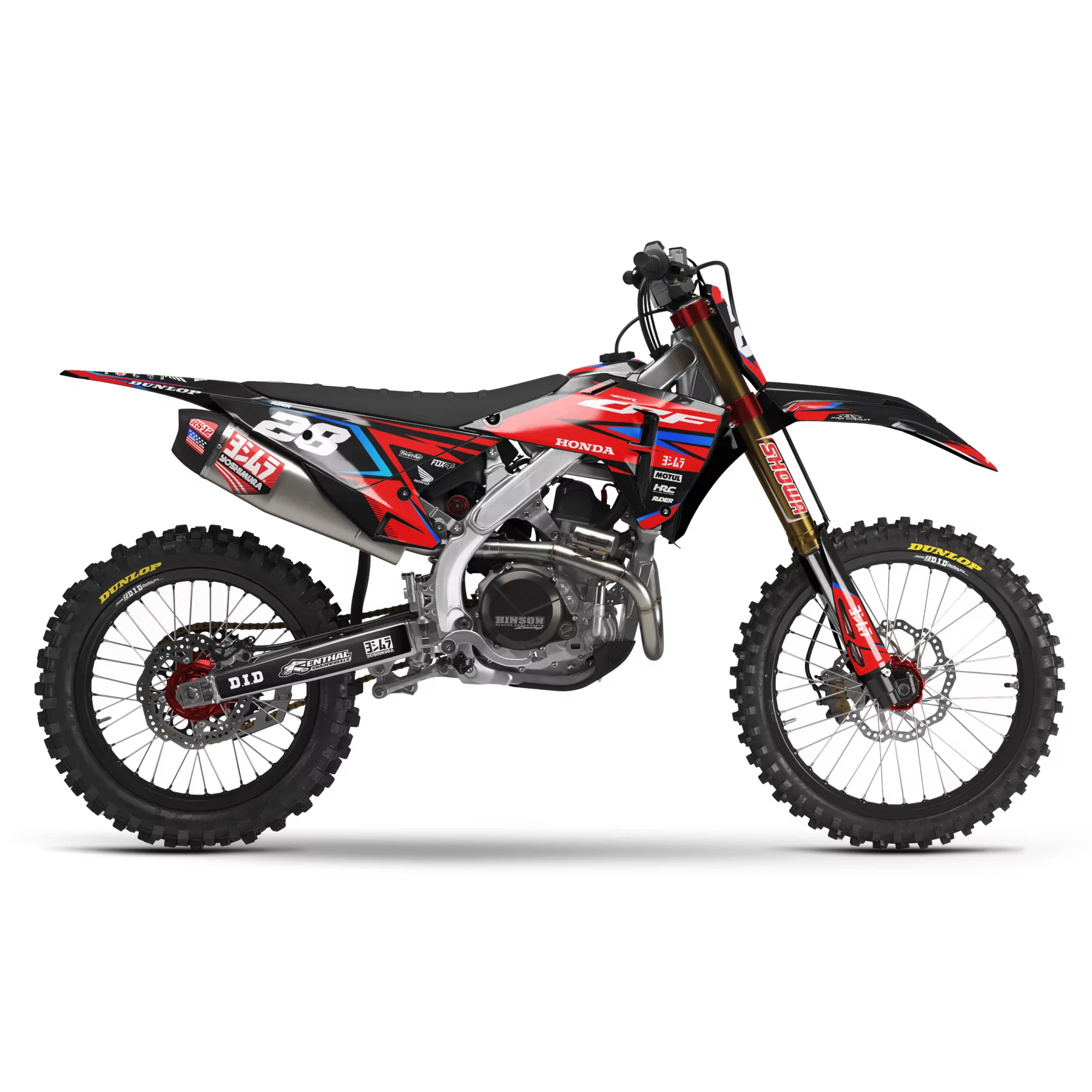 Stickerset moto STICKERSET MOTOCROSS HONDA RED RIFT