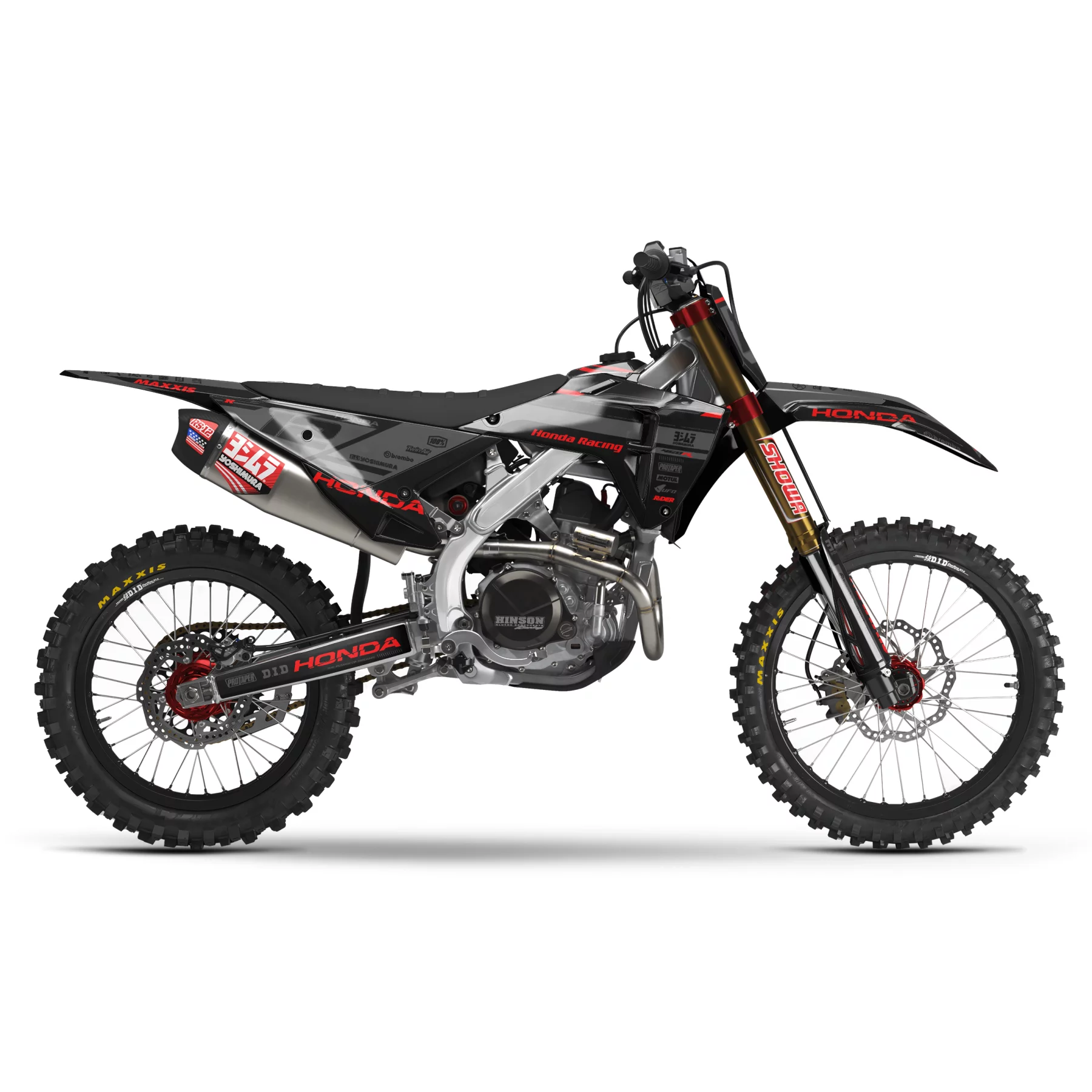 Kit adesivos moto KIT ADESIVOS MOTOCROSS HONDA BLACK CRASH
