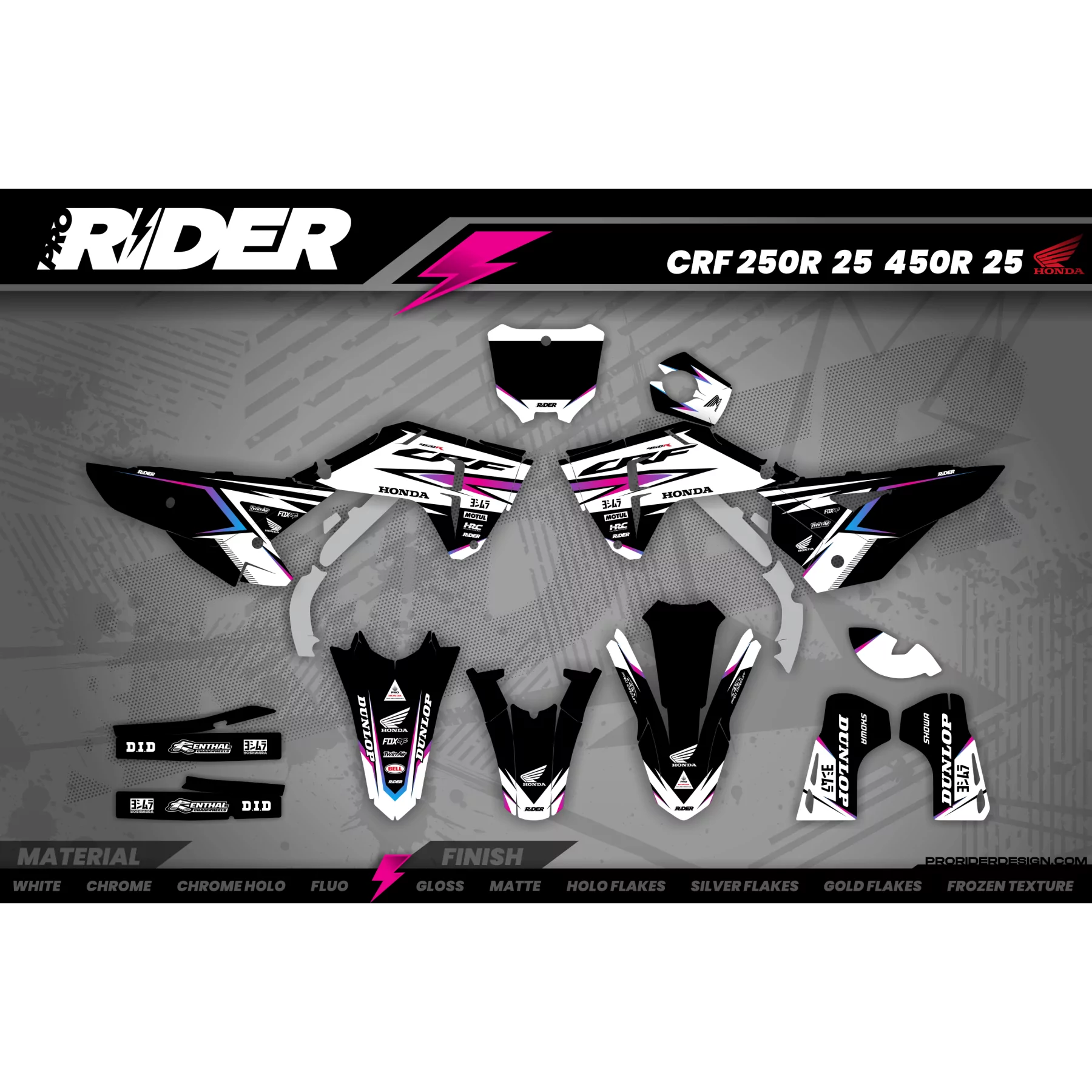 Kit adesivos moto KIT ADESIVOS MOTOCROSS HONDA GRADIENT RIFT