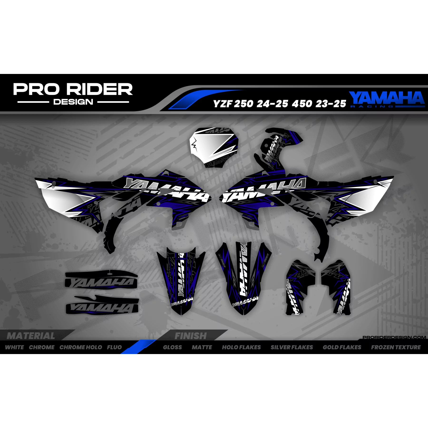 Kit adesivos moto Kit adesivos MOTOCROSS YAMAHA FORCE SILVER