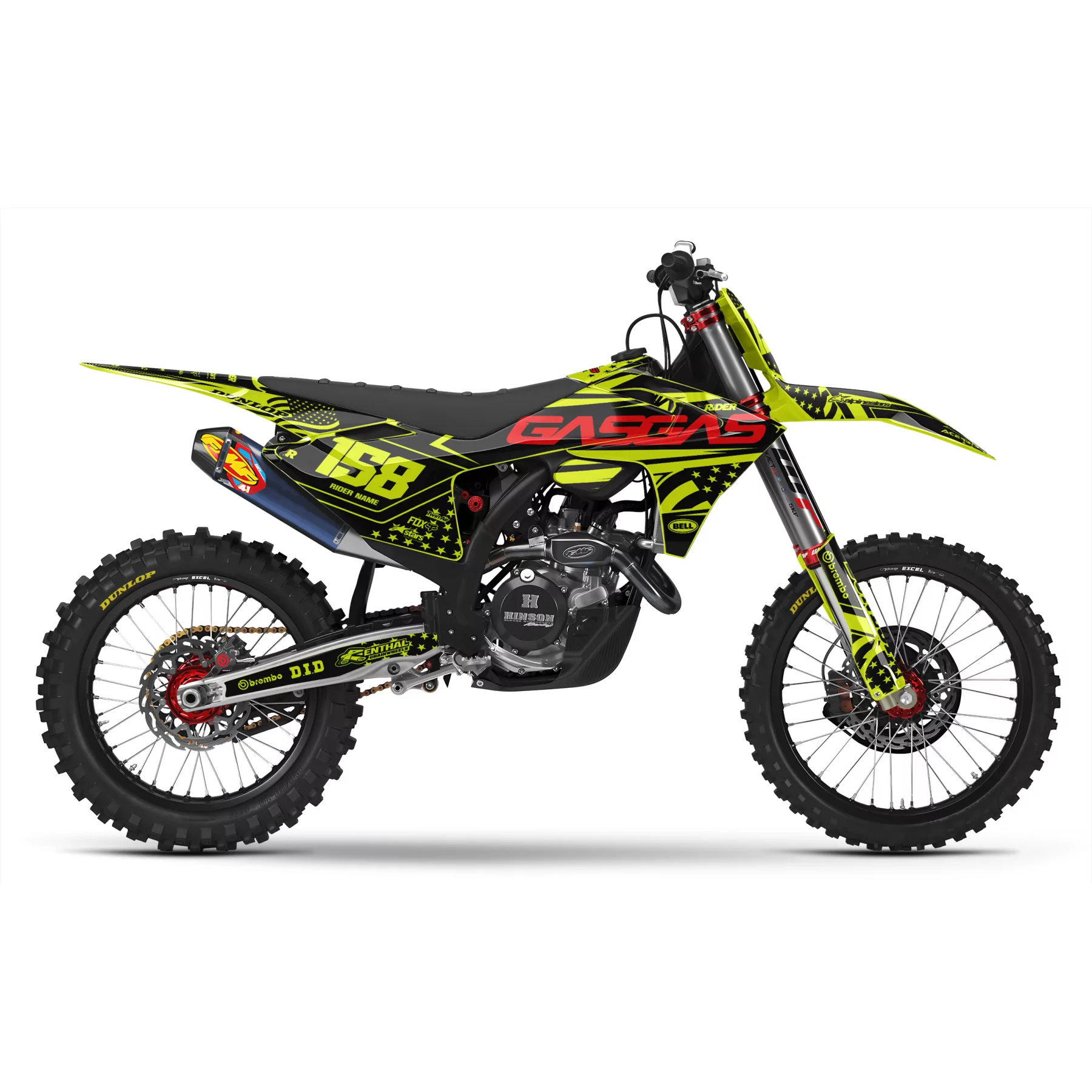 Kit adesivos moto Kit adesivos FLUO MOTOCROSS GASGAS DRIVE