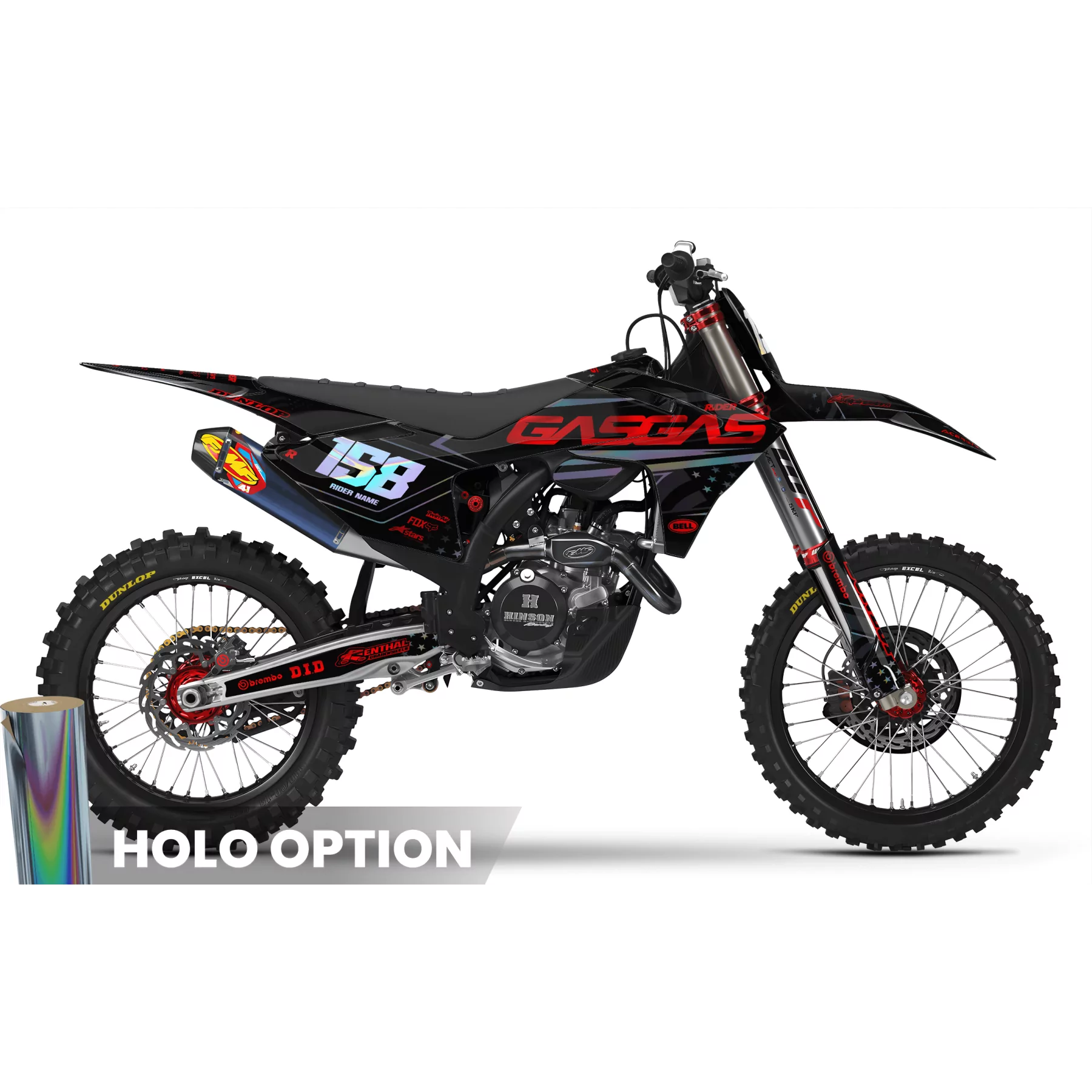Kit adesivos moto Kit adesivos MOTOCROSS GASGAS BLACK DRIVE