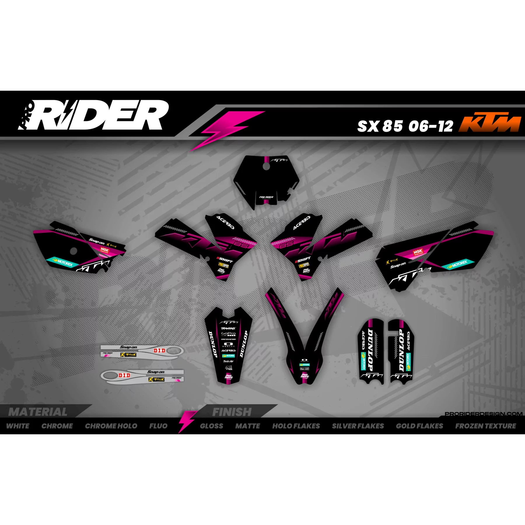 Grafiche moto grafiche Motocross KTM SX SXF EXC | Shadow Edition | Black pink