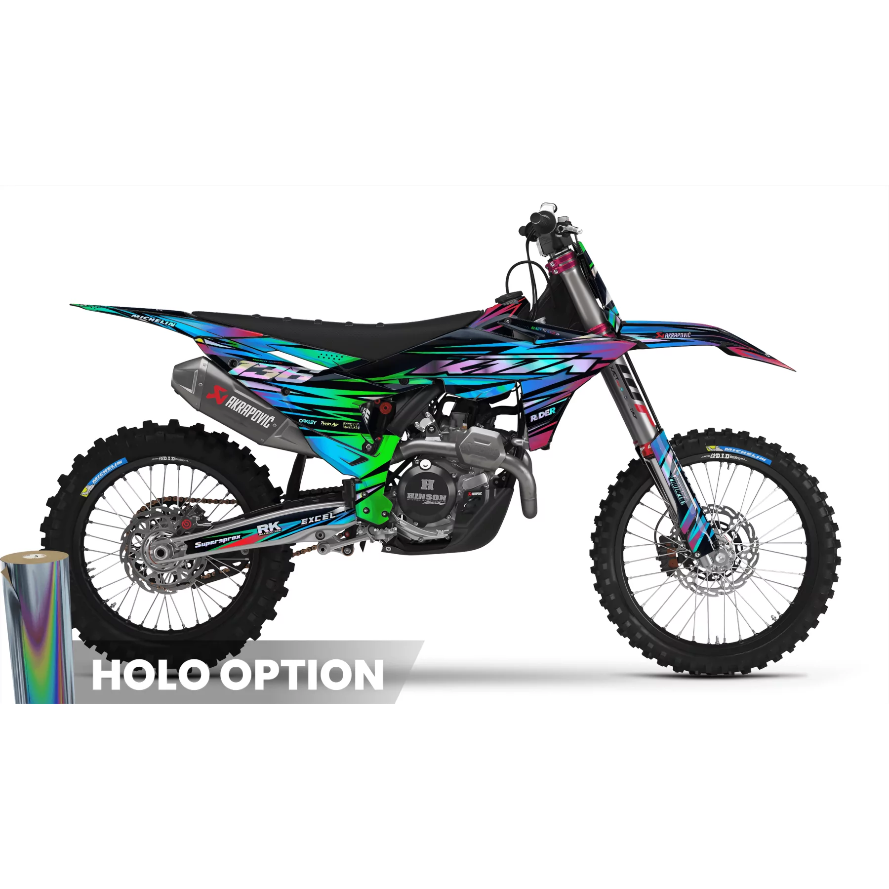 Kit adesivos moto KIT ADESIVOS MOTOCROSS KTM GREEN LUMEN