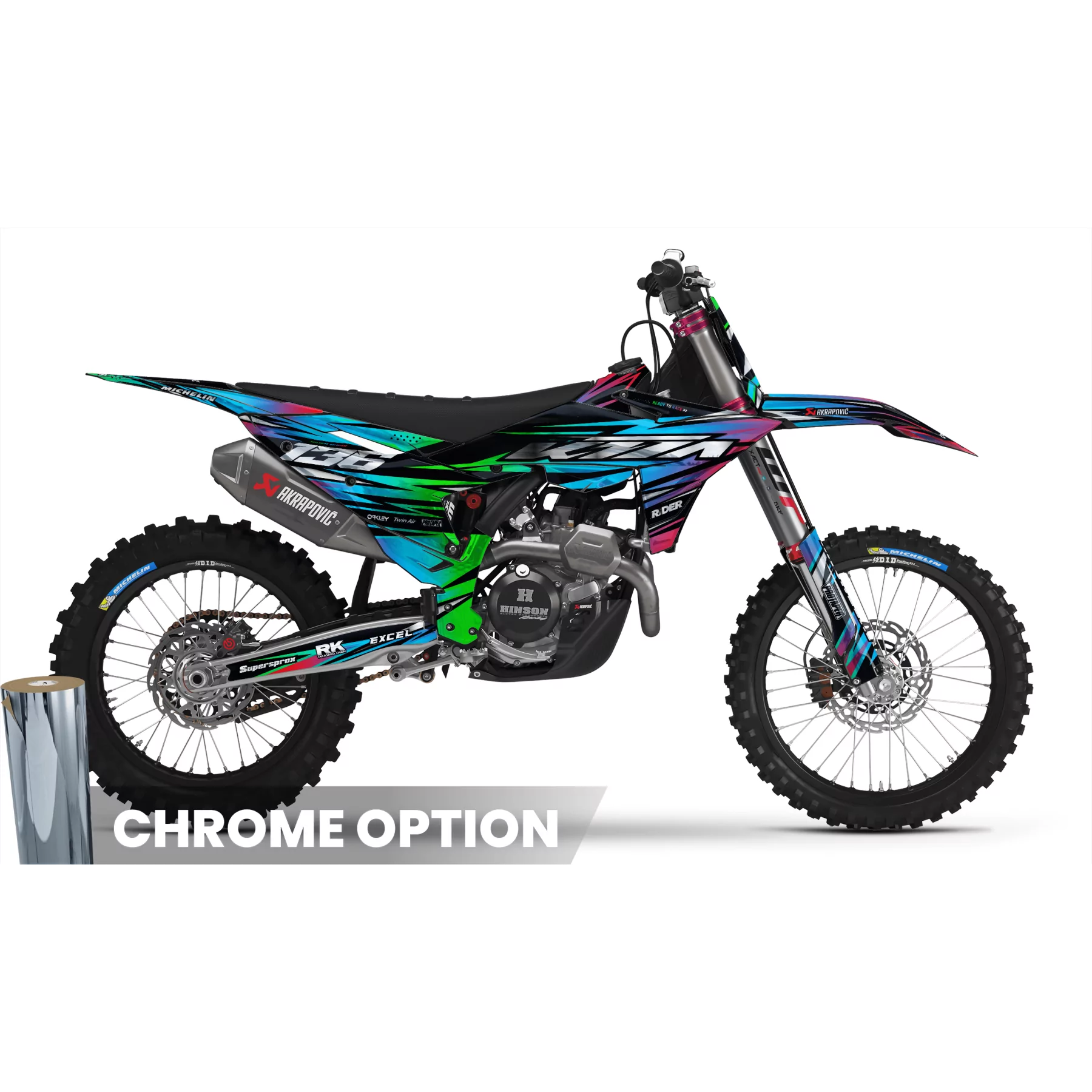 Stickerset moto STICKERSET MOTOCROSS KTM GREEN LUMEN