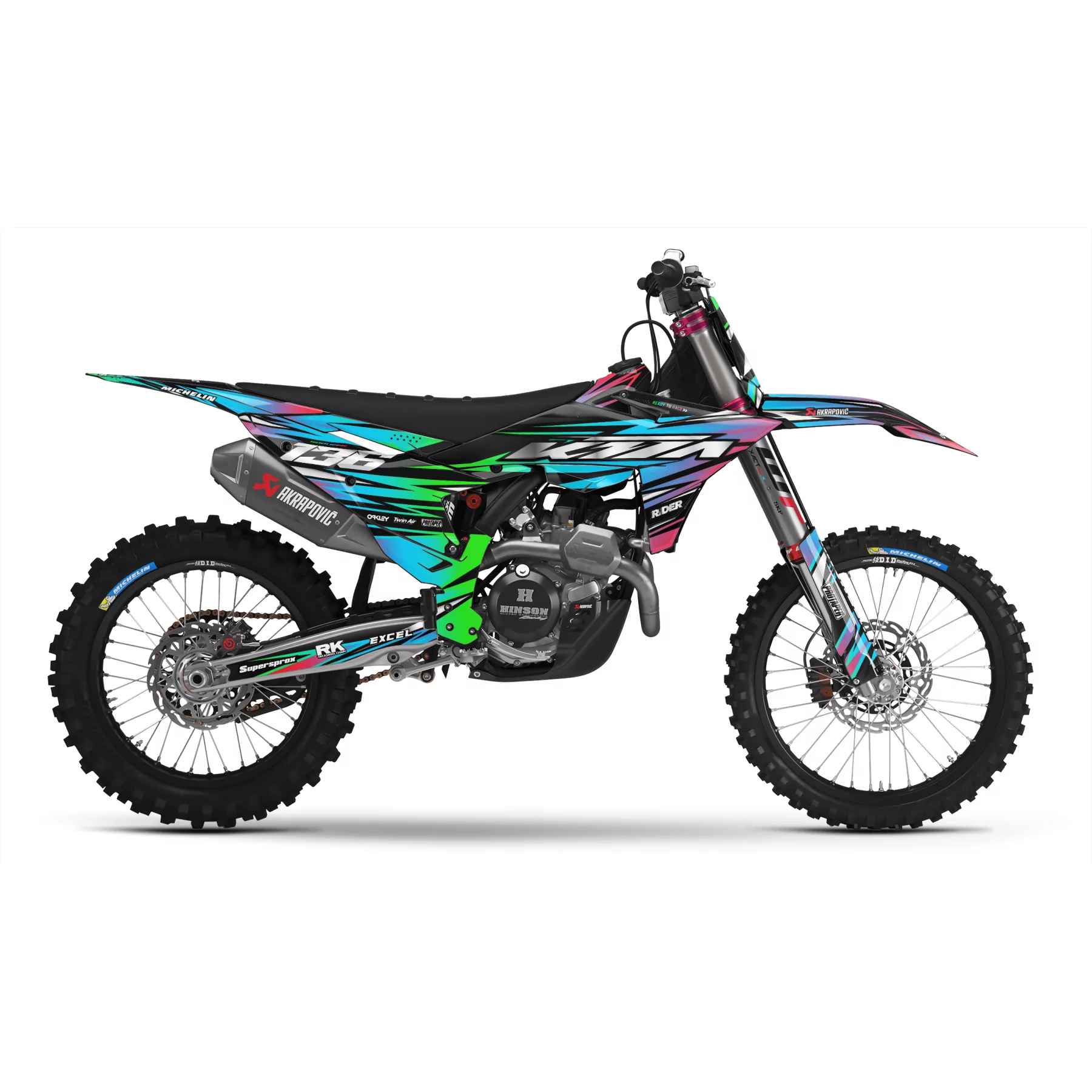 Grafiche moto GRAFICHE MOTOCROSS KTM GREEN LUMEN