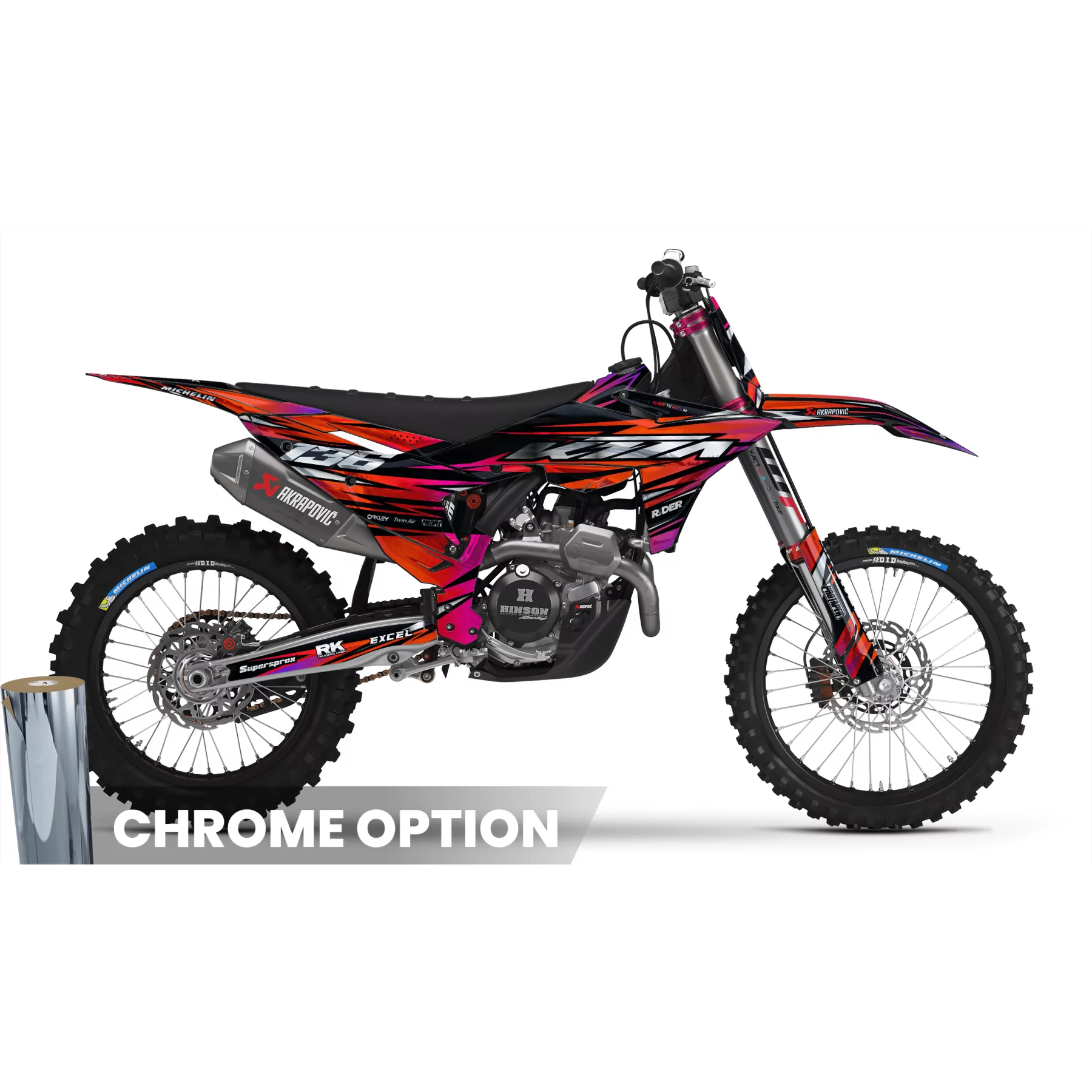 Kit adhesivos moto KIT ADHESIVOS MOTOCROSS KTM ORANGE LUMEN