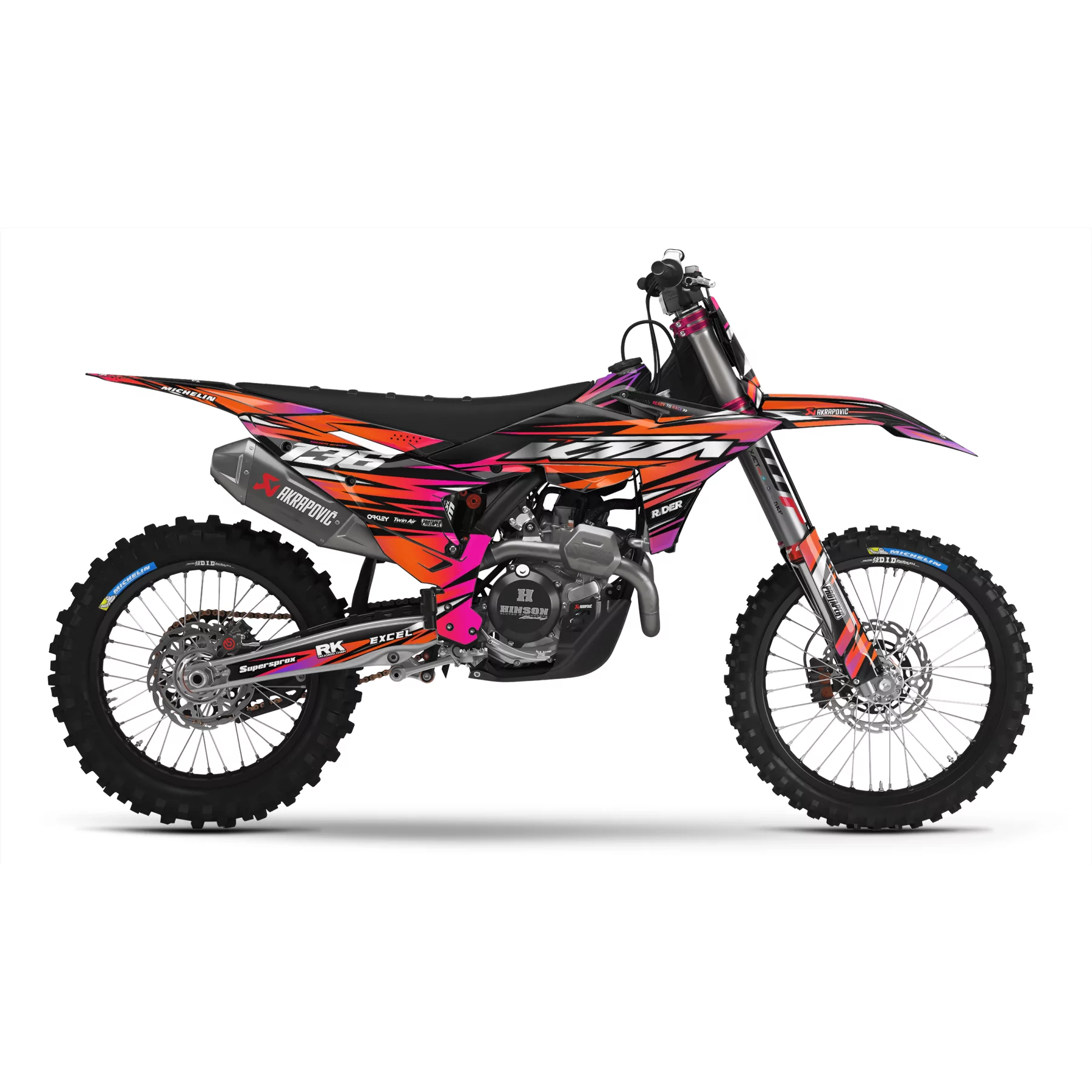 Kit adesivos moto KIT ADESIVOS MOTOCROSS KTM ORANGE LUMEN