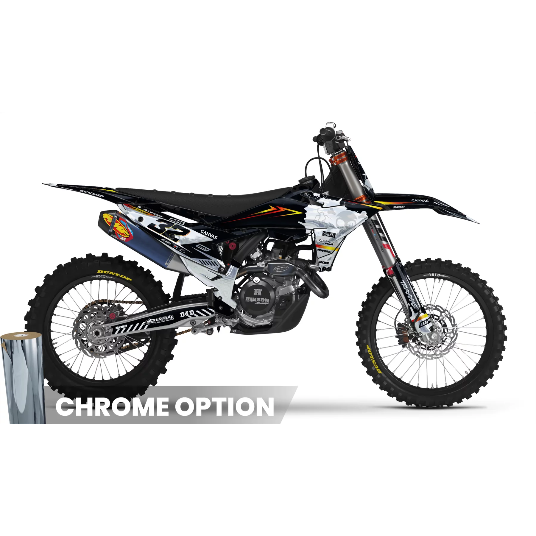 Kit adhesivos moto KIT ADHESIVOS MOTOCROSS KTM ORANGE SKULL