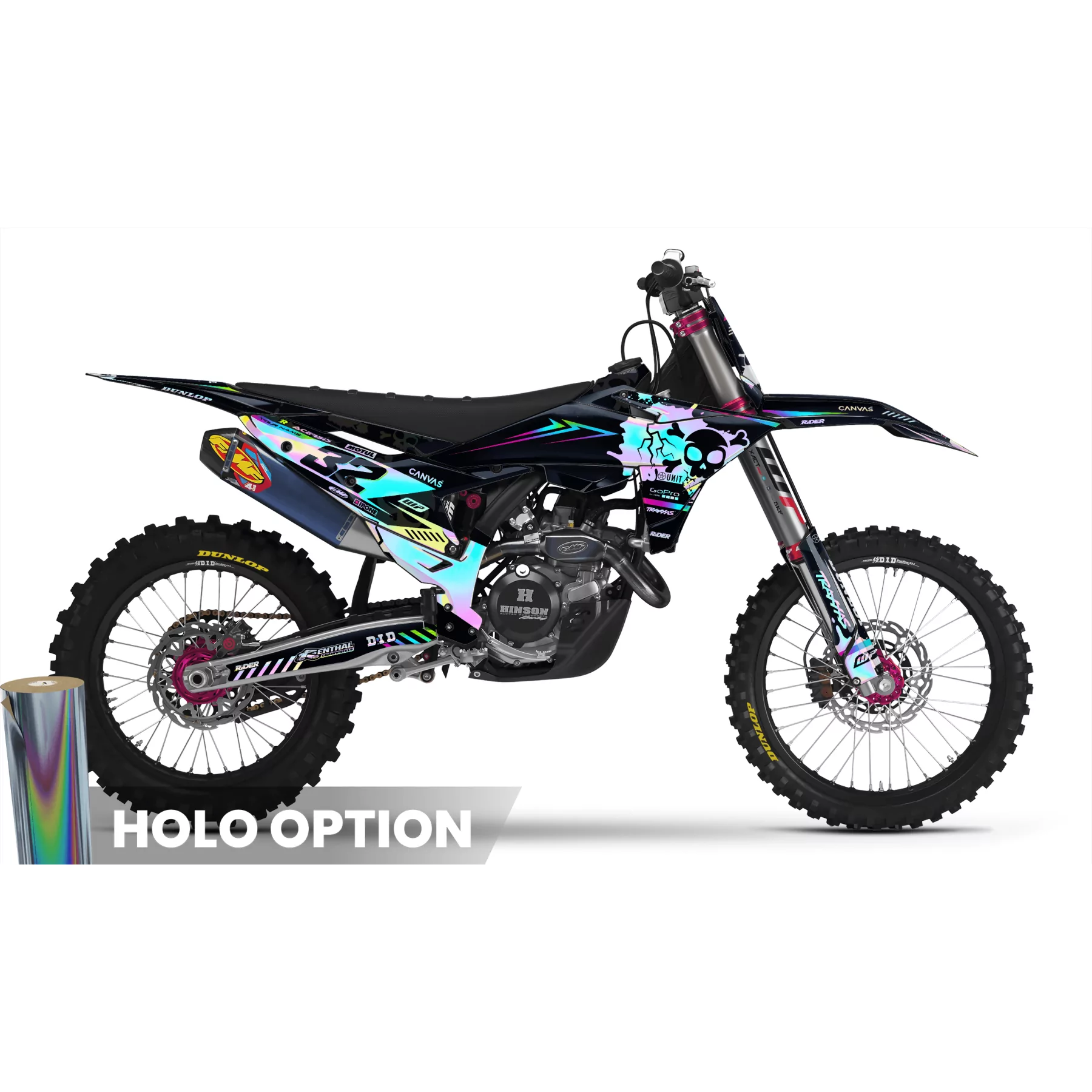 Stickerset moto STICKERSET MOTOCROSS KTM GRADIENT SKULL