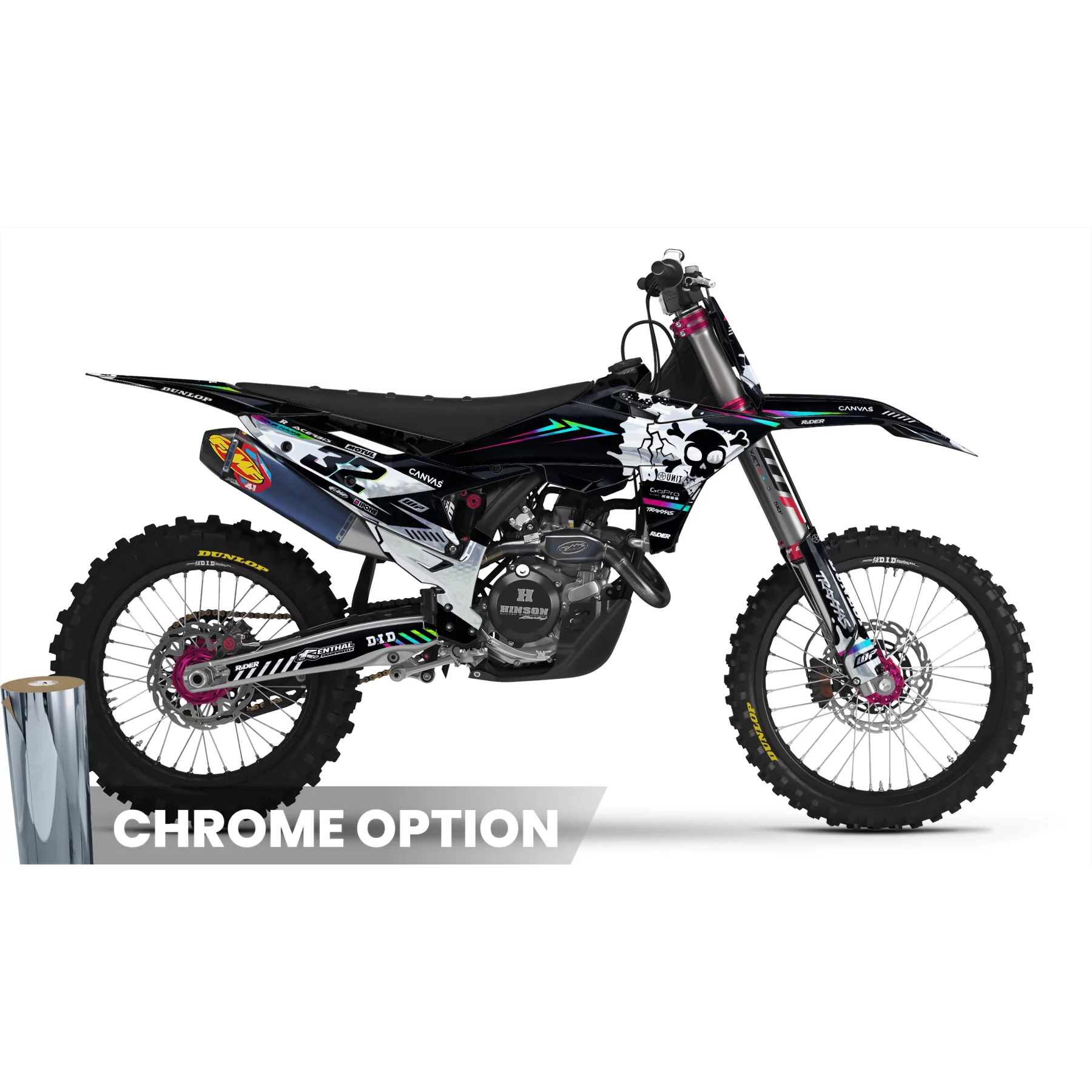 Stickerset moto STICKERSET MOTOCROSS KTM GRADIENT SKULL