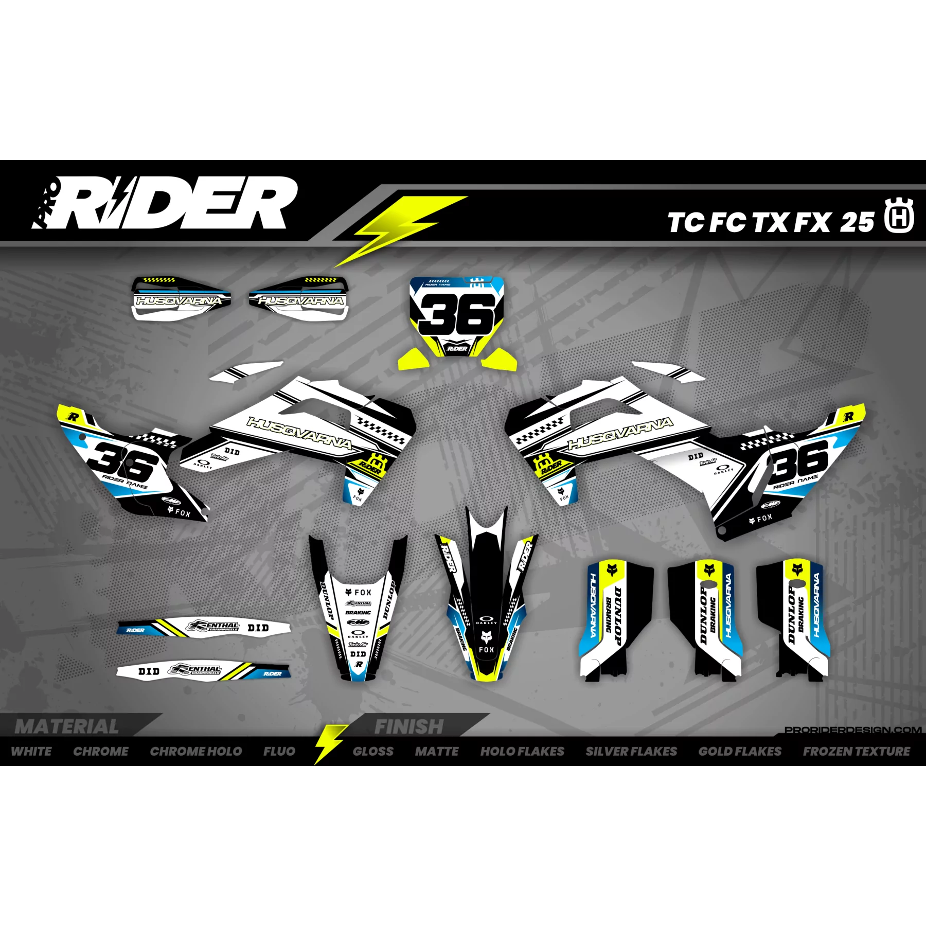 Kit adhesivos moto KIT ADHESIVOS MOTOCROSS HUSQVARNA WHITE ORIGIN