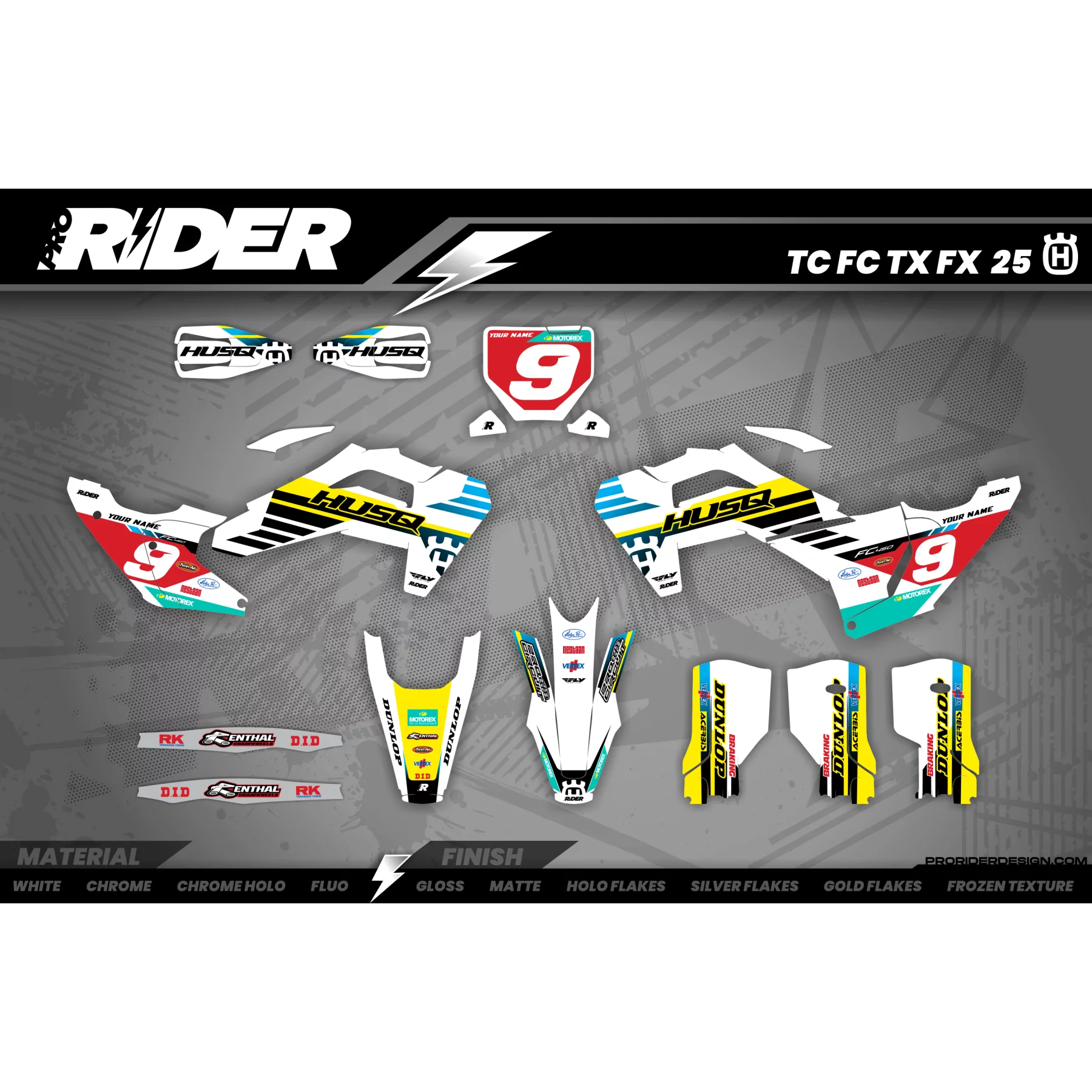 Stickerset moto Stickerset MOTOCROSS HUSQVARNA WHITE SOURCE