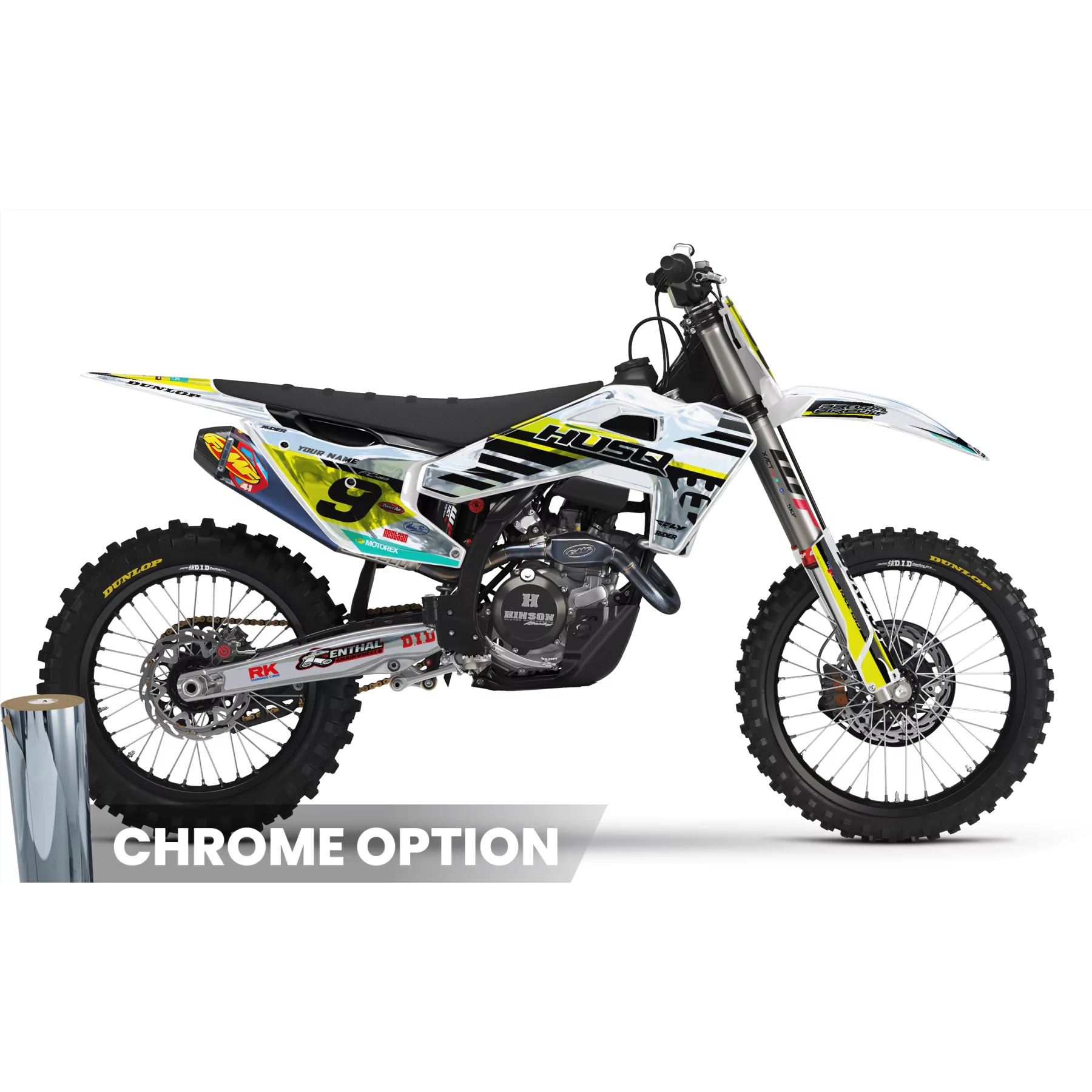 Kit adhesivos moto KIT ADHESIVOS MOTOCROSS HUSQVARNA BLACK & YELLOW SOURCE