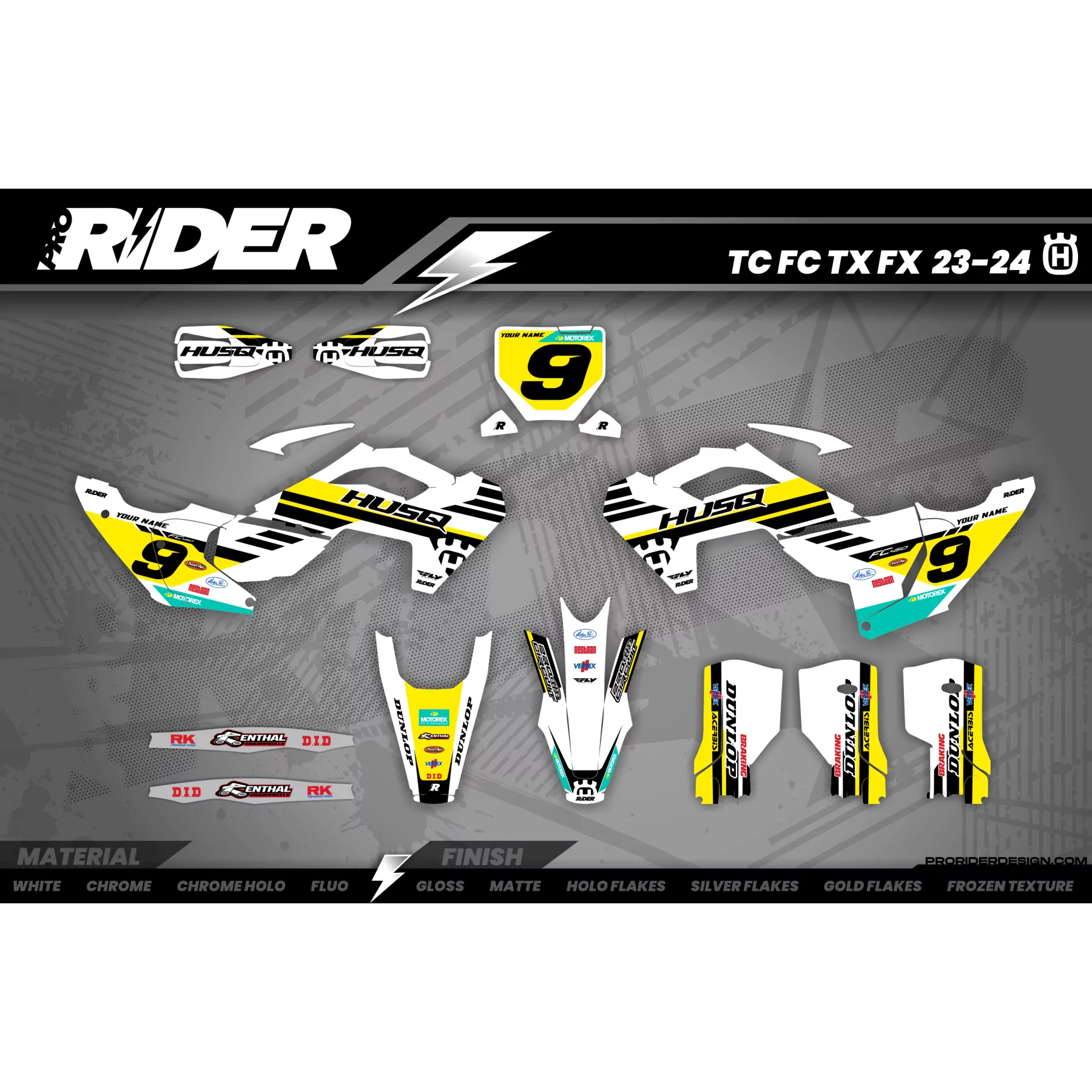 Grafiche moto grafiche MOTOCROSS HUSQVARNA BLACK & YELLOW SOURCE