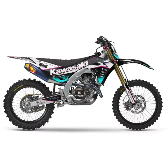 Stickerset moto STICKERSET MOTOCROSS KAWASAKI TEAL CORE